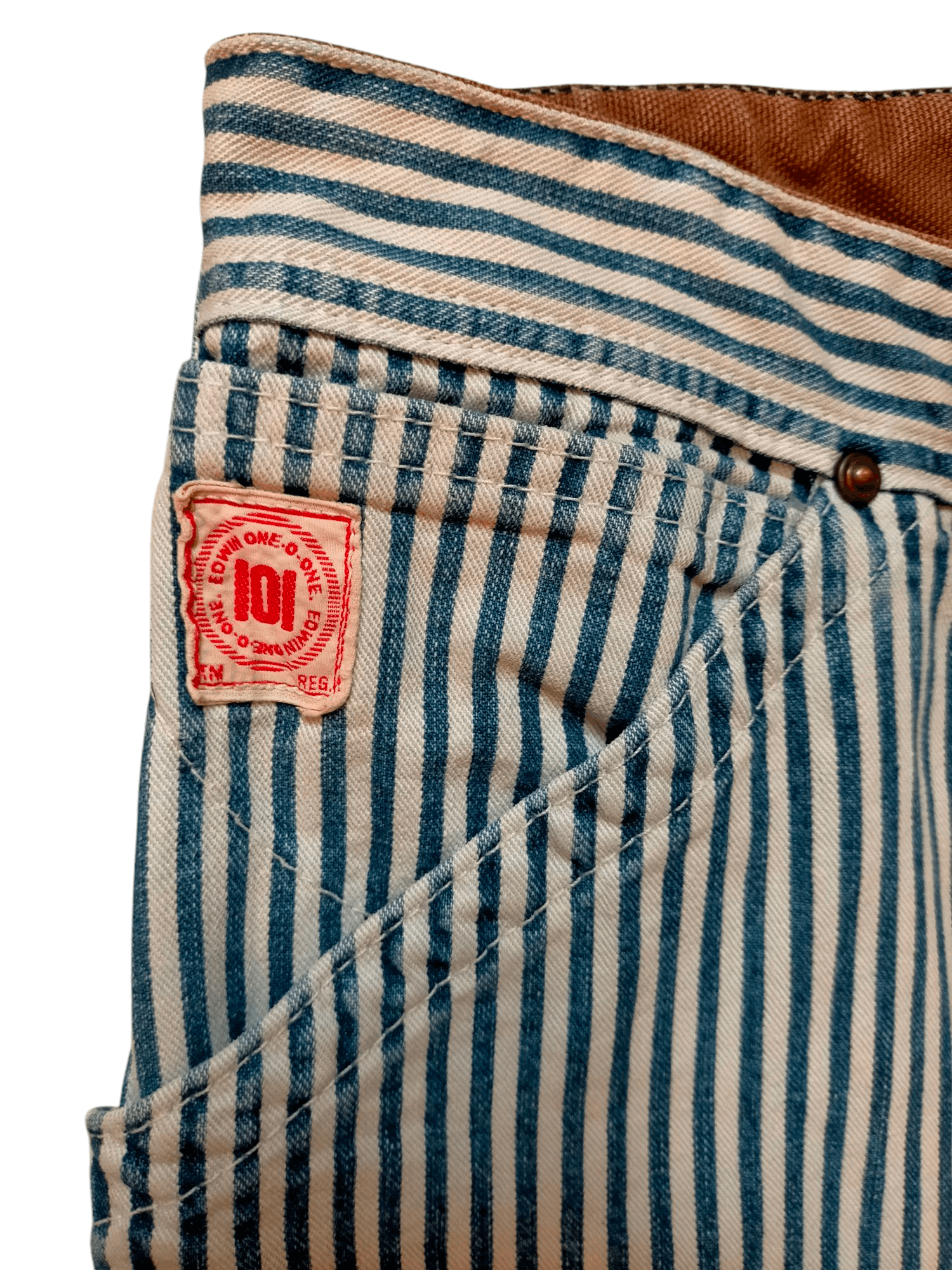 Edwin Vtg 90s ONE-O-ONE 101 Edwin Hickory Workwear Wide Leg Jeans Size US 34 / EU 50 - 15 Thumbnail