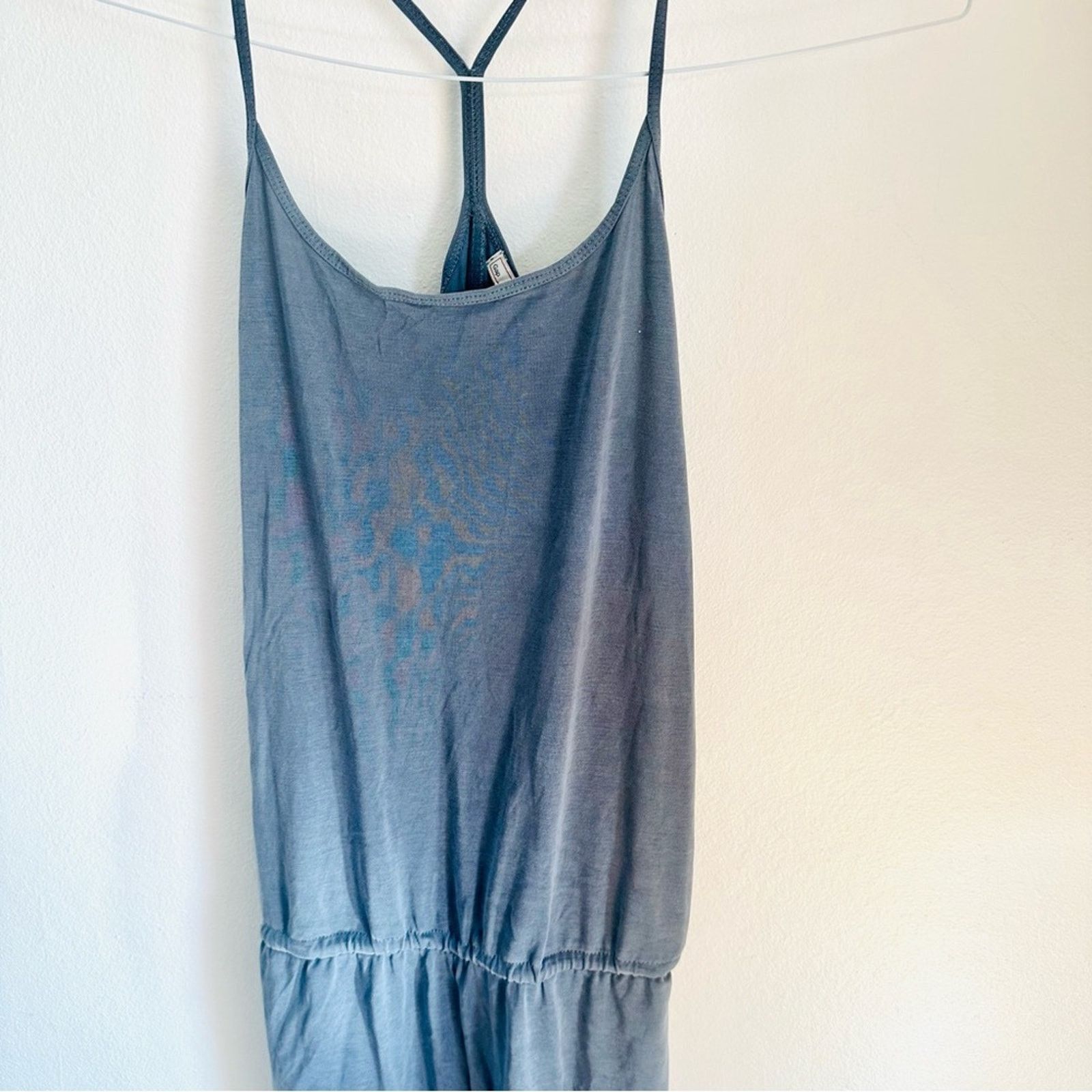 Gap GAP Grey Blue Tie Racerback Tank Top Slim Jumpsuit Romper Size 28" / US 6 / IT 42 - 3 Thumbnail
