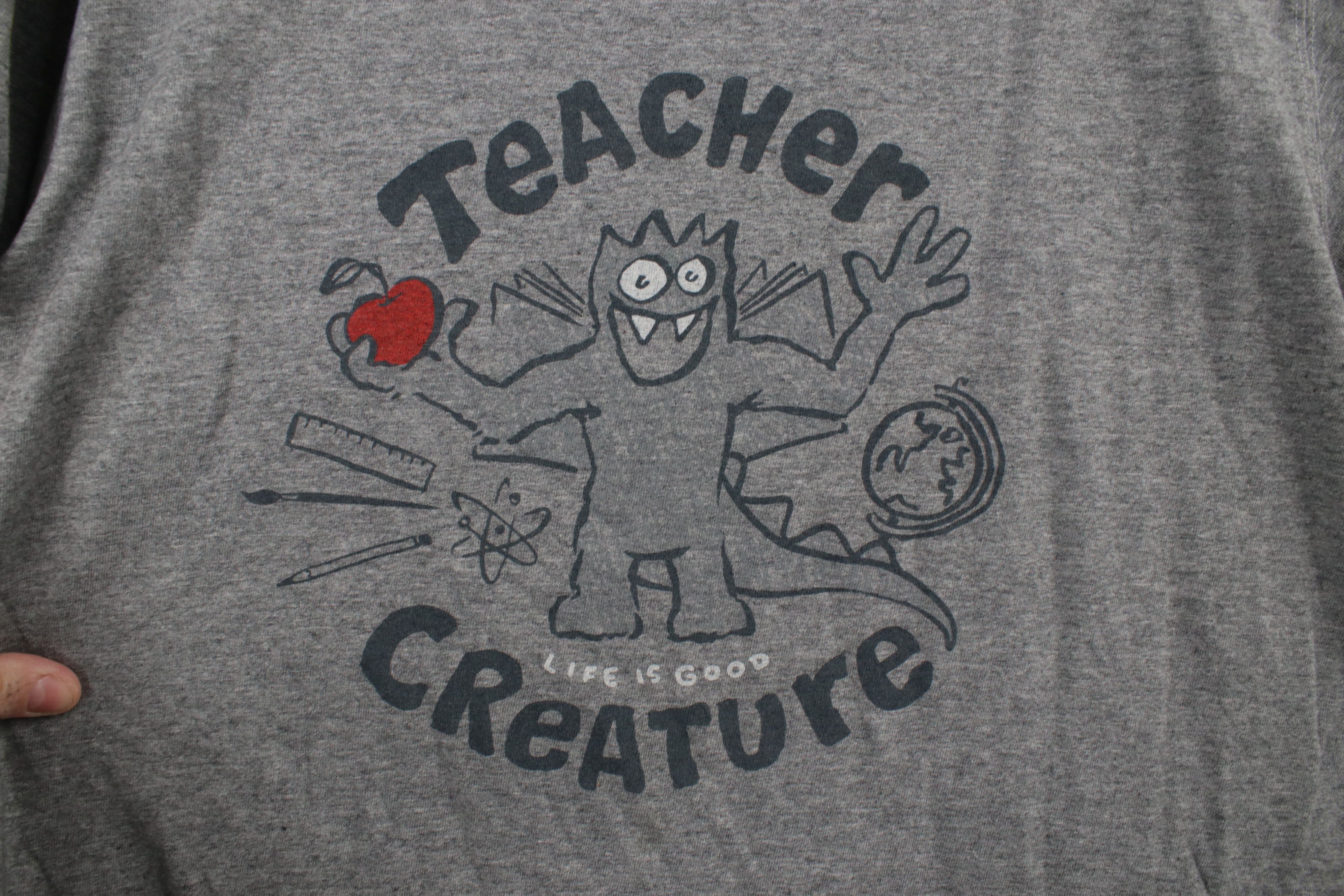 Life is Good × Vintage Life Is Good Teacher Creature Short Sleeve T-Shirt Gray Size XL / US 12-14 / IT 48-50 - 4 Thumbnail