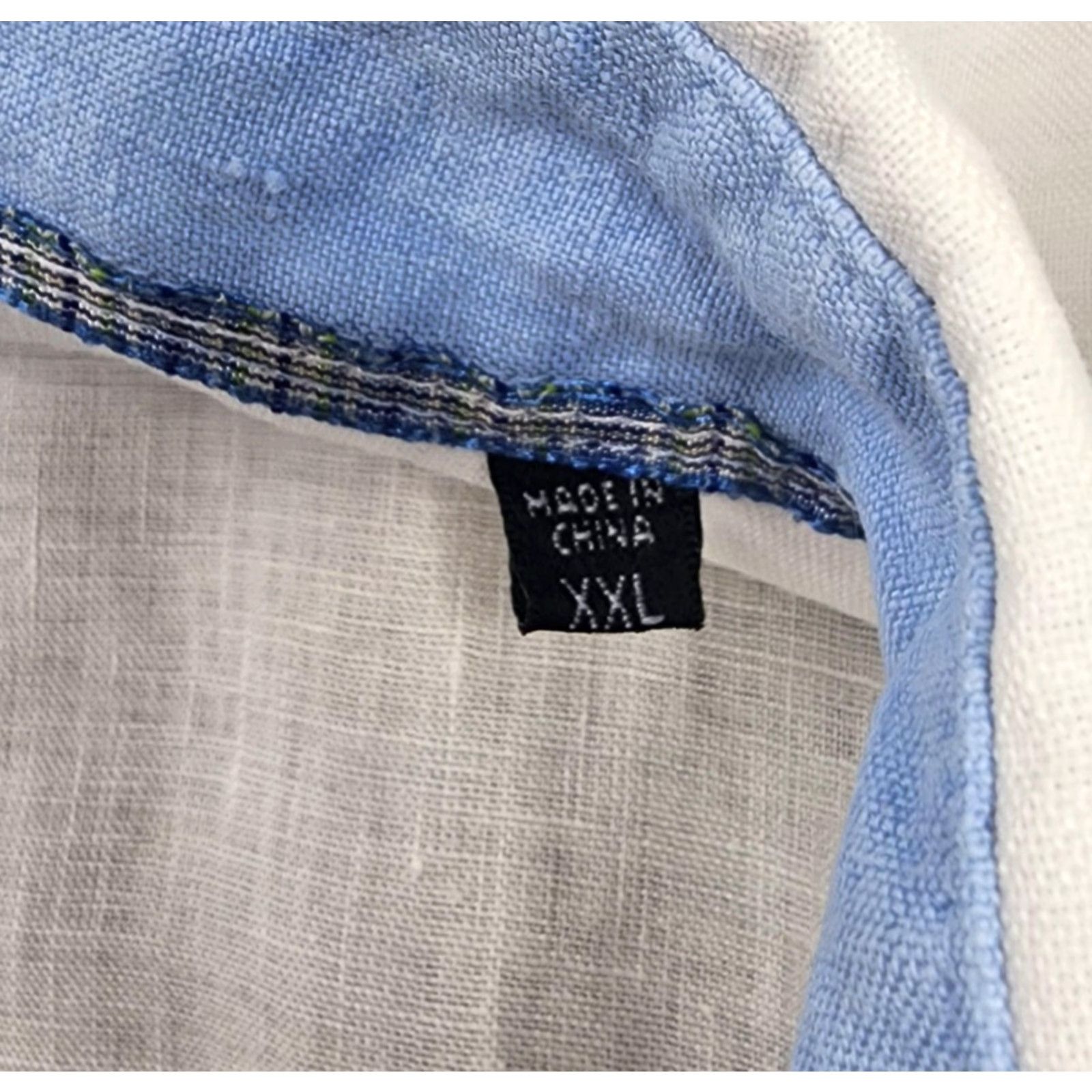 BUGATCHI Bugatchi Uomo Shirt Mens 2XL White Linen Long Sleeve Embroidered Button Up Size US XXL / EU 58 / 5 - 6 Thumbnail