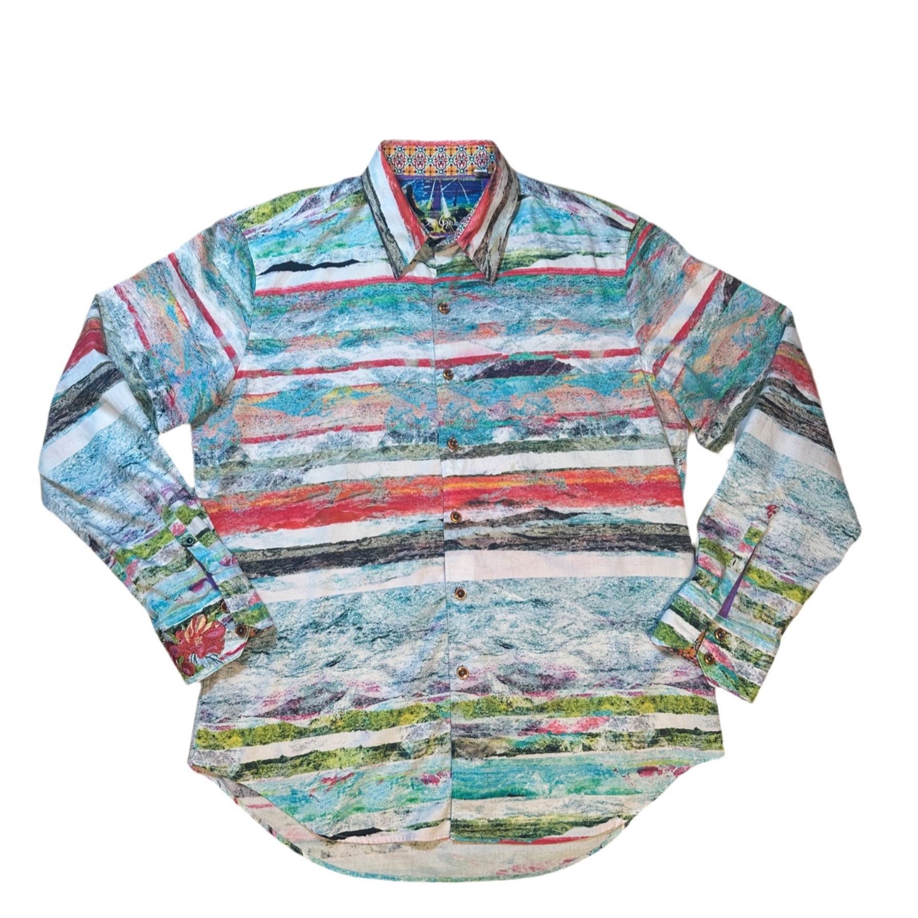 Robert Graham Robert Graham Bedouins Multicolor Summer Sunset Stripe Shirt Size US M / EU 48-50 / 2 - 3 Thumbnail