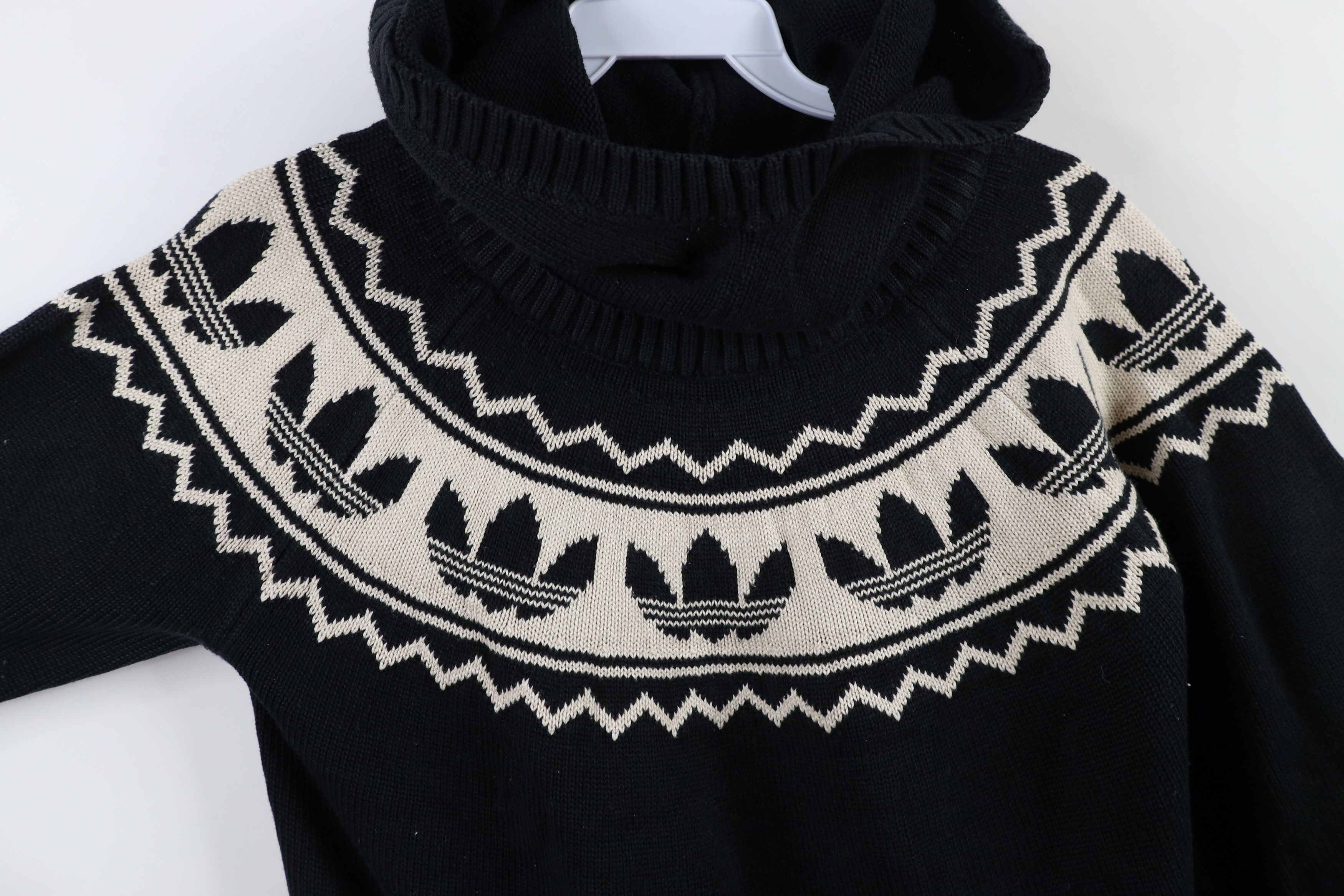 Adidas × Vintage Vintage Y2K Adidas Christmas Trefoil Knit Hoodie Sweater Size M / US 6-8 / IT 42-44 - 4 Thumbnail