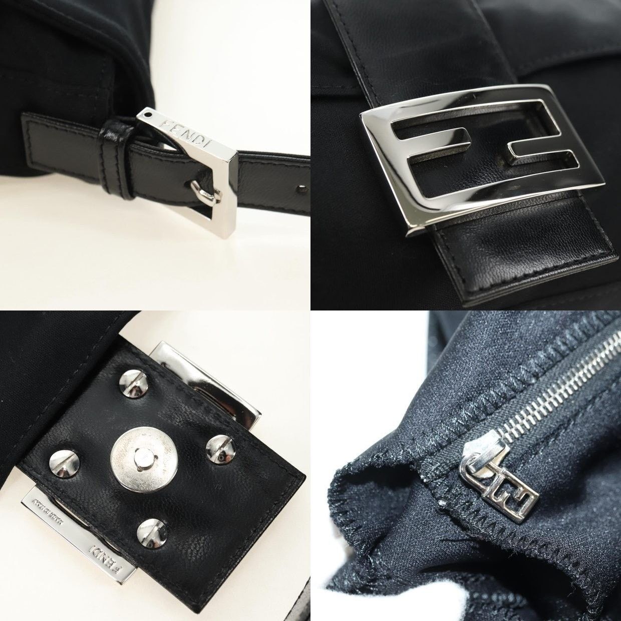 Fendi Fendi Cotton Mamma Baguette Shoulder Bag Black Size ONE SIZE - 13 Thumbnail