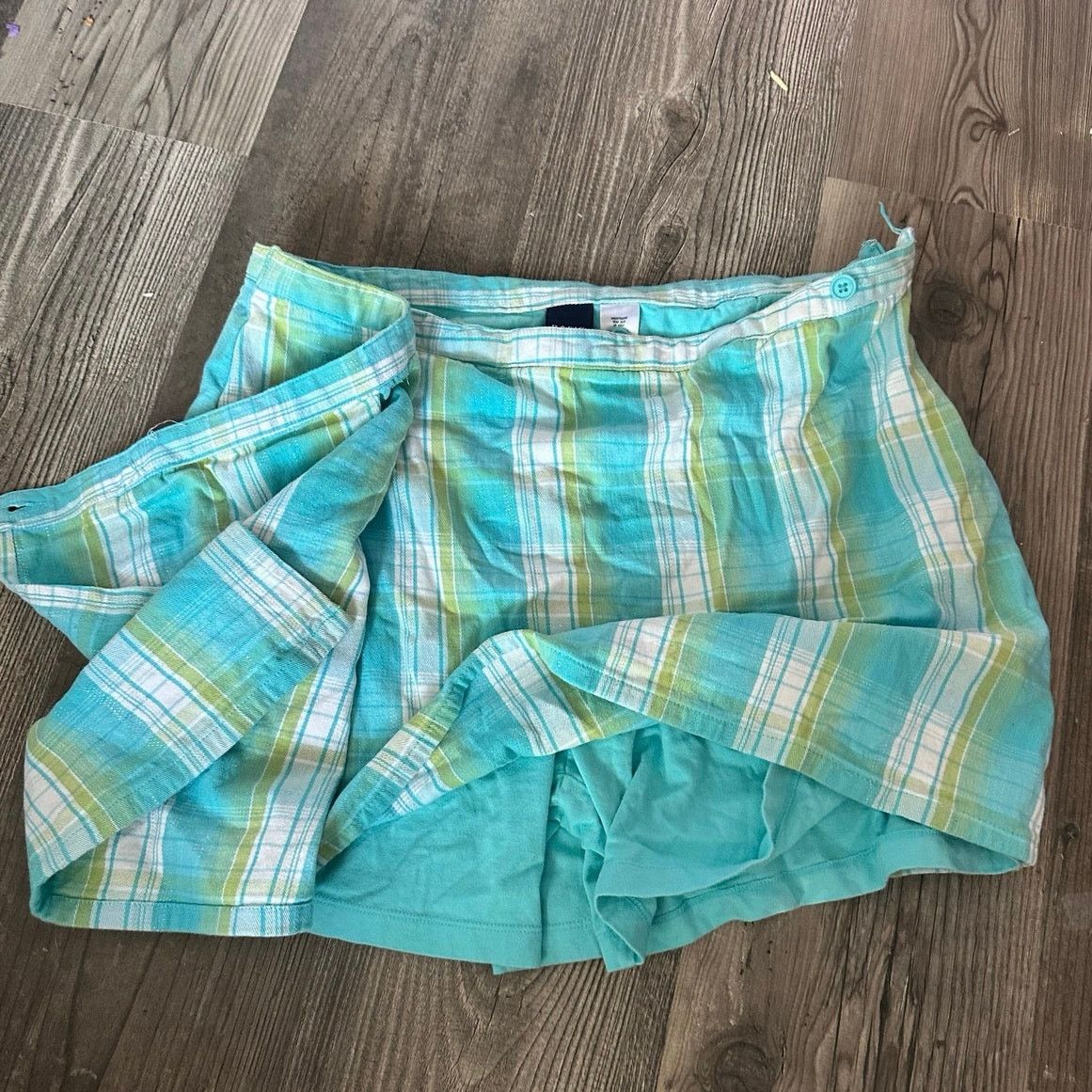 Basic Editions basic editions green blue plaid skort shorts skirt Size 36" / US 14 / IT 50 - 4 Thumbnail