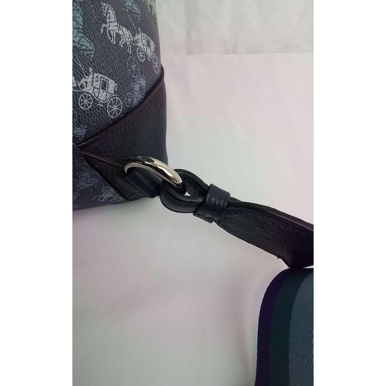 Coach Coach Jes Backpack Horse + Carriage Print Blue Drawstring Size ONE SIZE - 7 Thumbnail