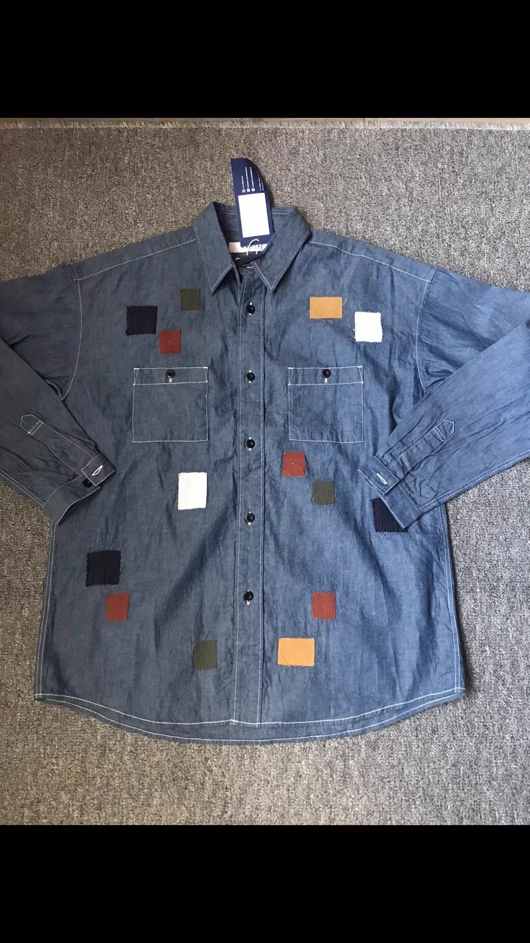 FDMTL Fdmtl New Cotton Denim Patchwork Long Sleeve Shirt Size 2 Size US M / EU 48-50 / 2 - 3 Thumbnail