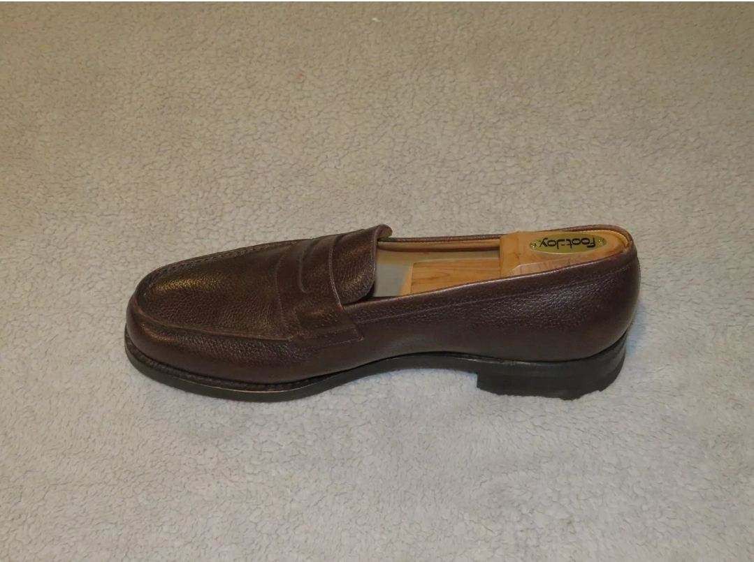 J.M. Weston Brown Grain Leather Split Toe Loafer 11.5 C NWB Size US 11.5 / EU 44-45 - 3 Thumbnail