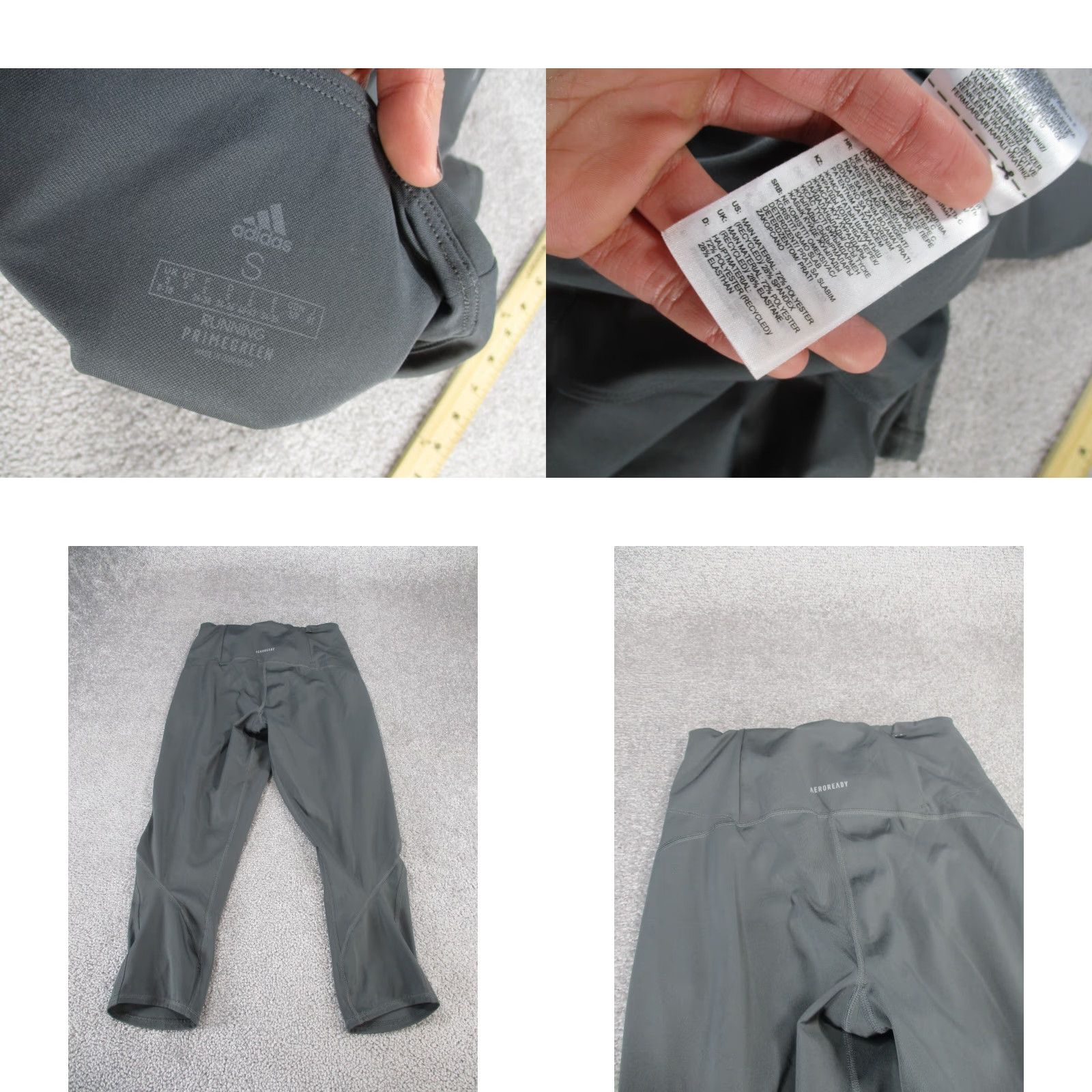 Adidas Adidas Leggings Women's Small Gray Cropped Athletic Running Activewear S Womens Size 28" / US 6 / IT 42 - 8 Thumbnail