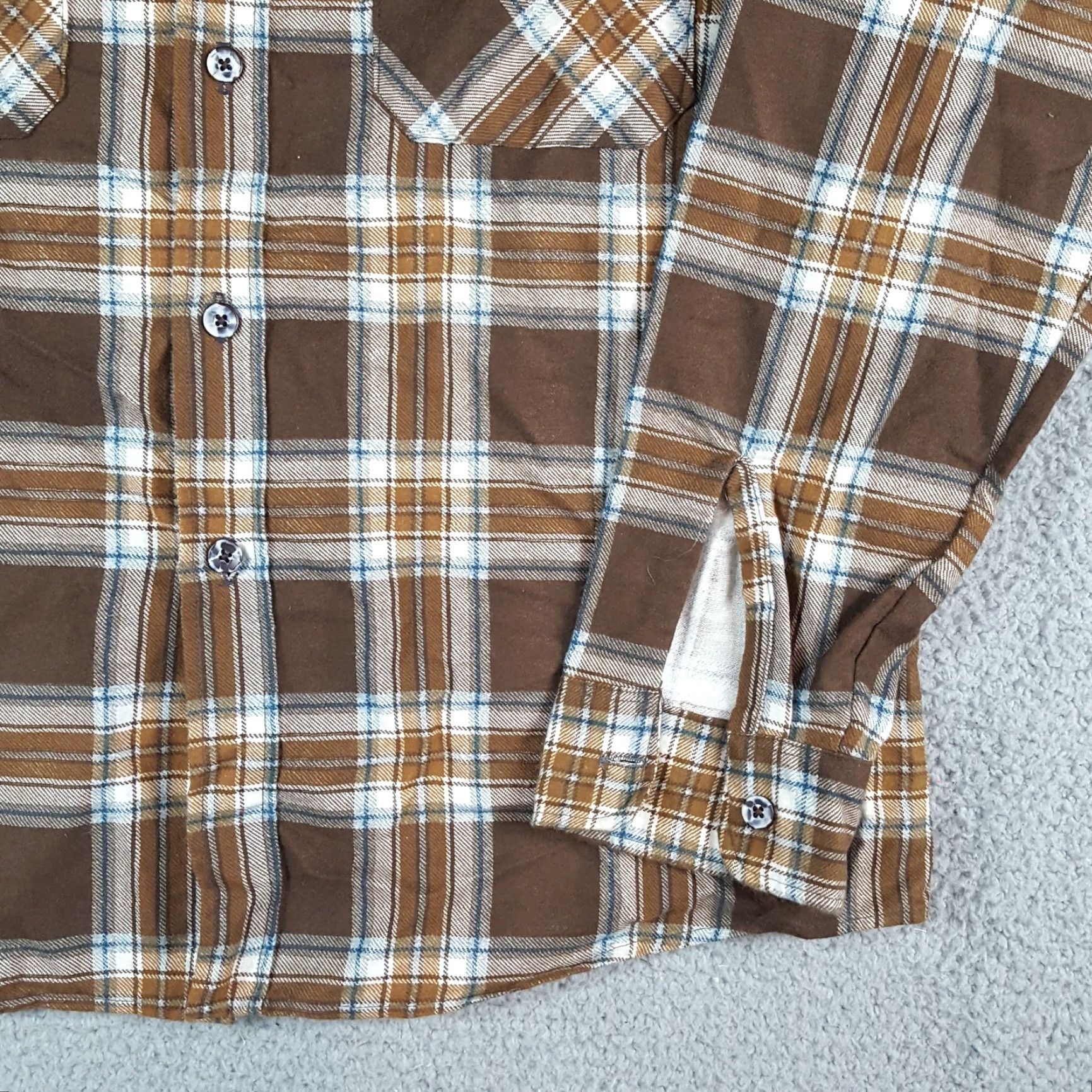 Vintage VINTAGE Fieldmaster Button-Up Shirt Brown Plaid Flannel Men's L Western Cowboy Workwear 80s 90s Casual Size US L / EU 52-54 / 3 - 3 Thumbnail