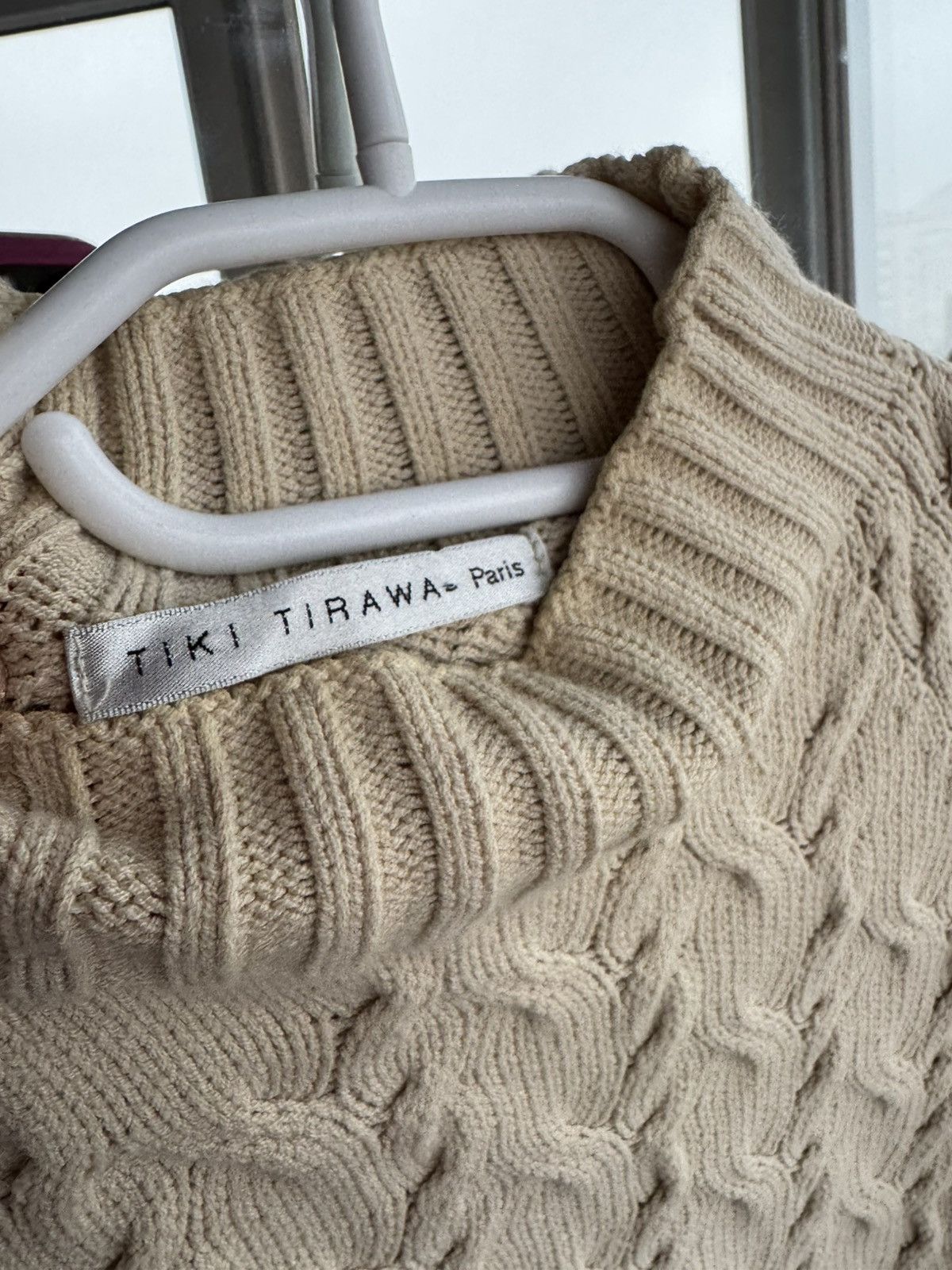 Other Tiki Tirawa Paris Cream Cable Knit Sweater High Neck Sz S Size S / US 4 / IT 40 - 5 Thumbnail