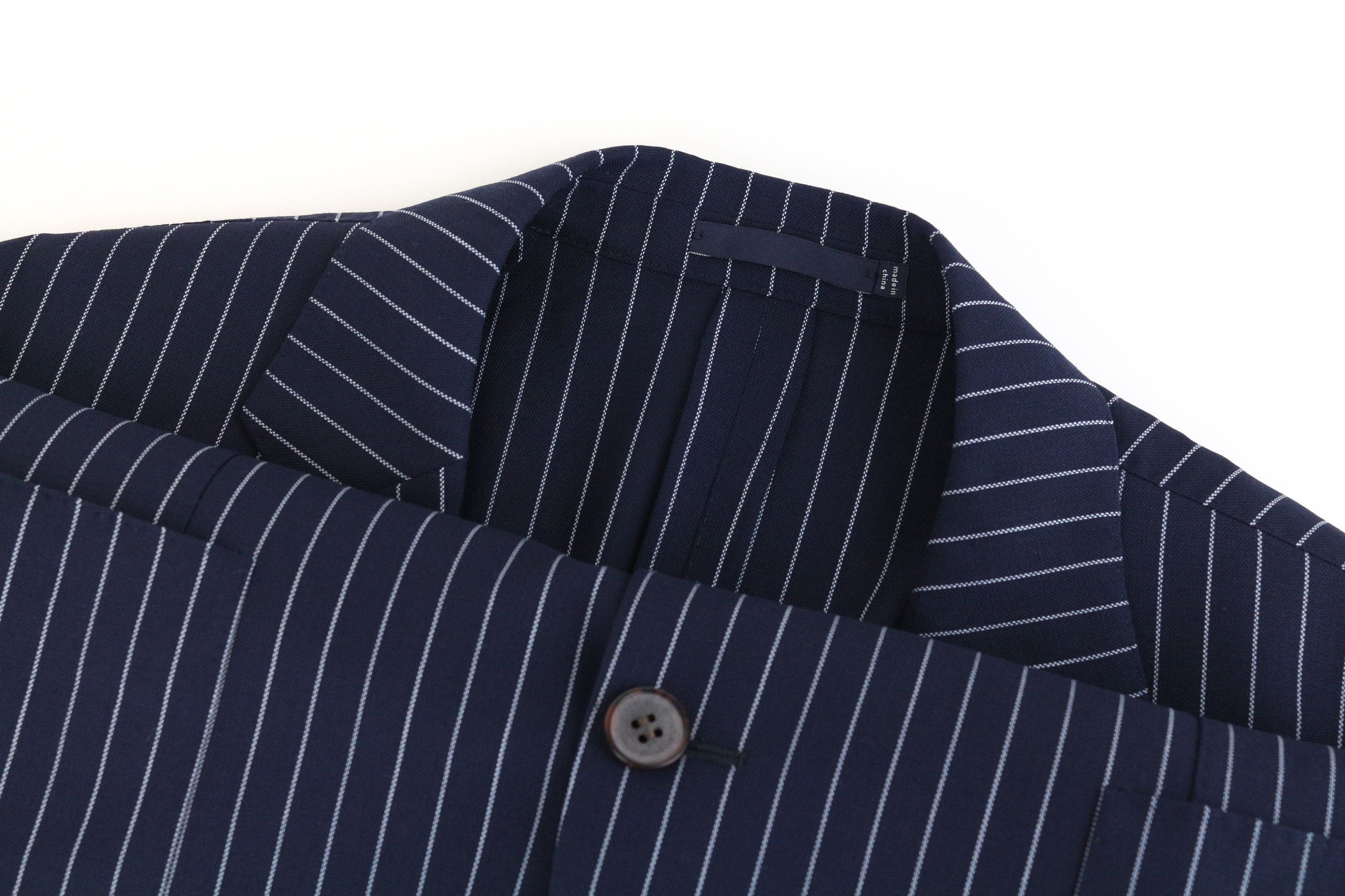 Suitsupply HAVANA TRAVELLER UK42R Blue Wool Slim Striped Blazer 61498 Size 42R - 3 Thumbnail