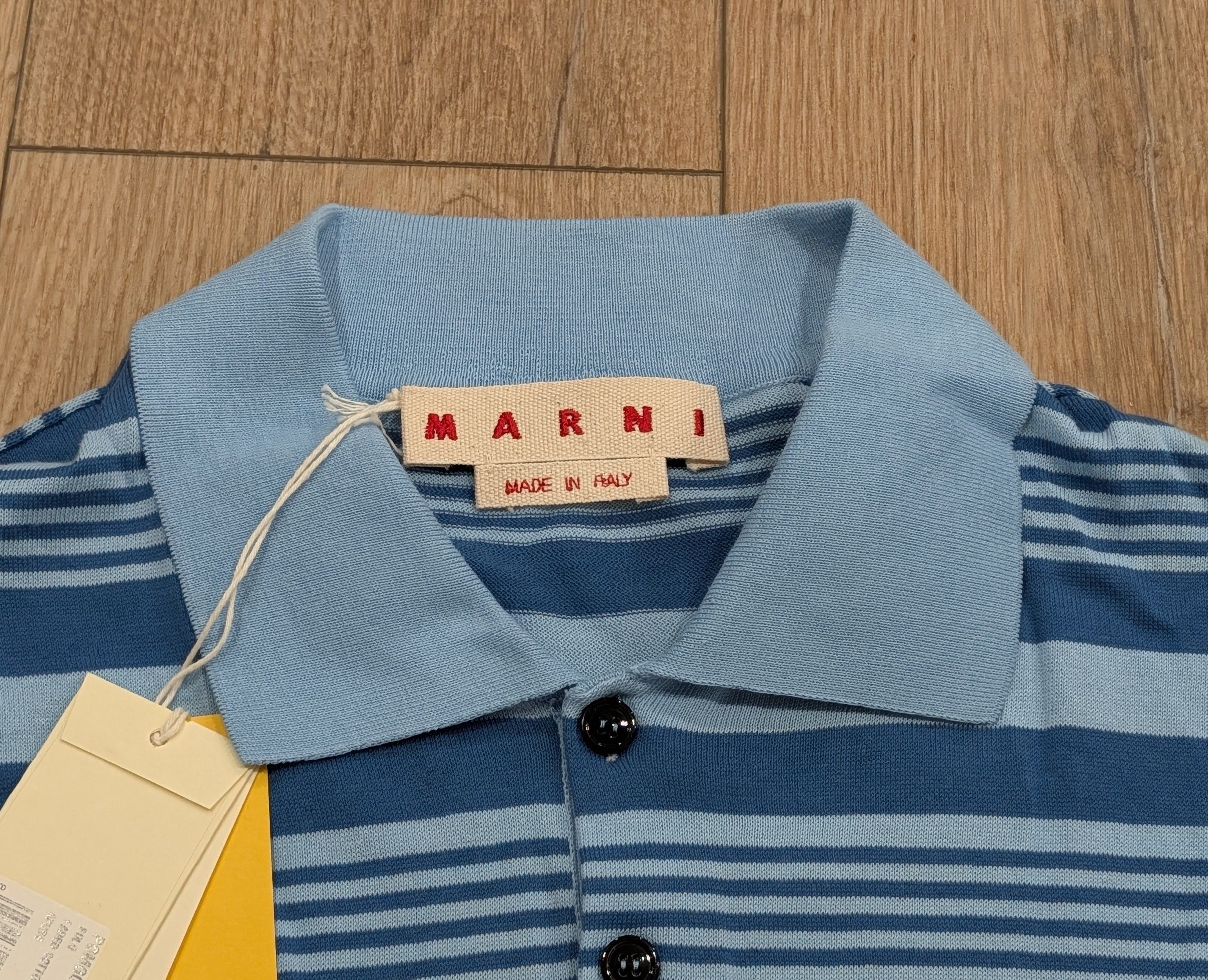 Marni MARNI Striped Polo Sweater Blue Multi 52 Size US L / EU 52-54 / 3 - 2 Thumbnail