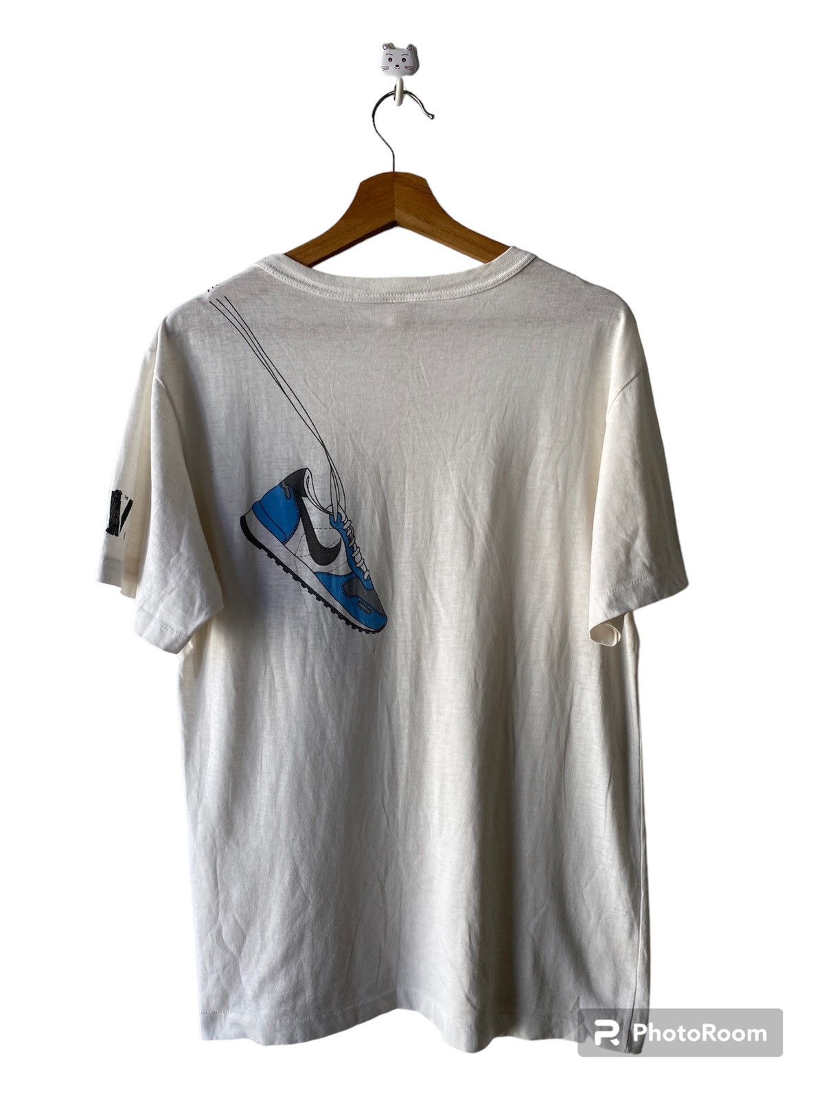 Nike × Vintage 1980s - RARE Nike Vintage Shoe Running T Shirt Size US M / EU 48-50 / 2 - 4 Thumbnail
