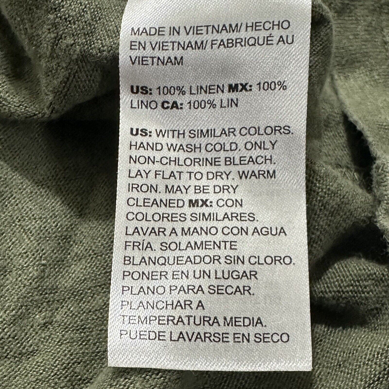 Chicos Chico's 1 Medium Olive Green Pure Linen Collared Polo Shirt Size M / US 6-8 / IT 42-44 - 4 Thumbnail