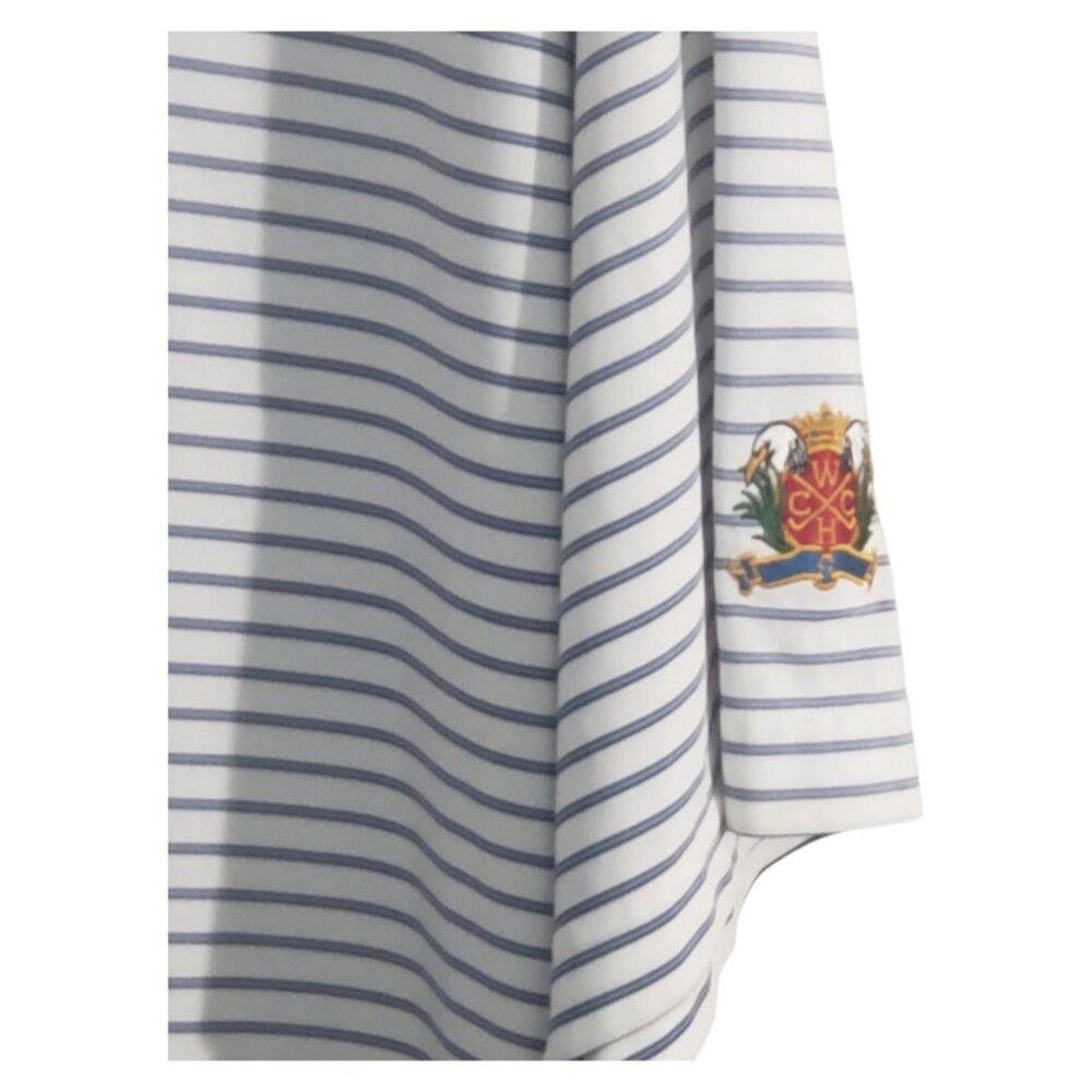 Designer CT1896 Donald Ross Striped White & Blue Polo Shirt L Size US L / EU 52-54 / 3 - 3 Thumbnail