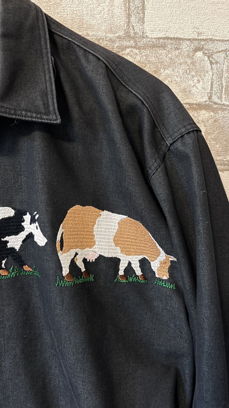If Six Was Nine × Vintage 🇫🇷Archive 1990s Mise au Green Cow Made in France Shirt Size US L / EU 52-54 / 3 - 11 Thumbnail