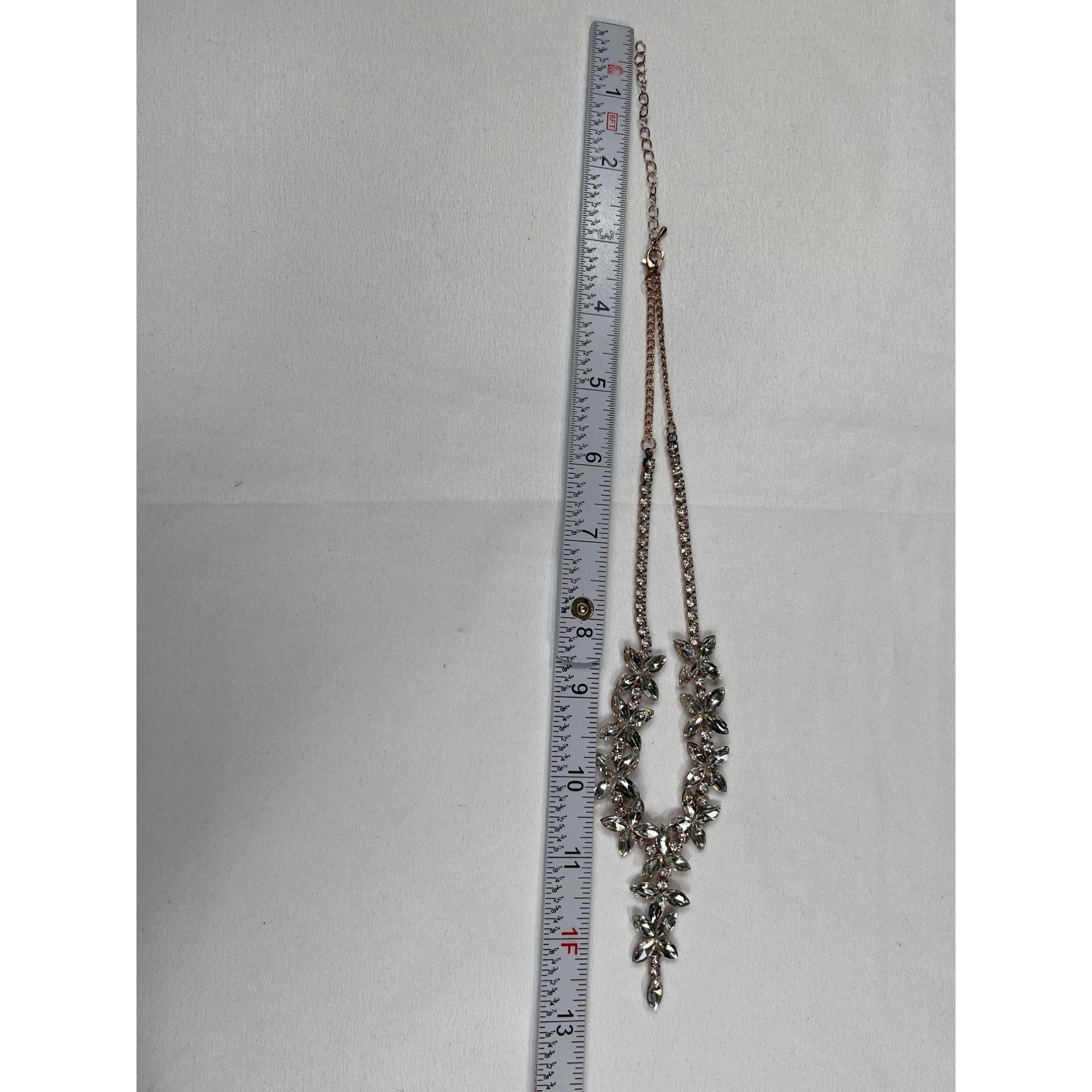 Designer Elegant Crystal Rhinestone SKU 7860 Necklace With Floral Pen Size ONE SIZE - 4 Thumbnail