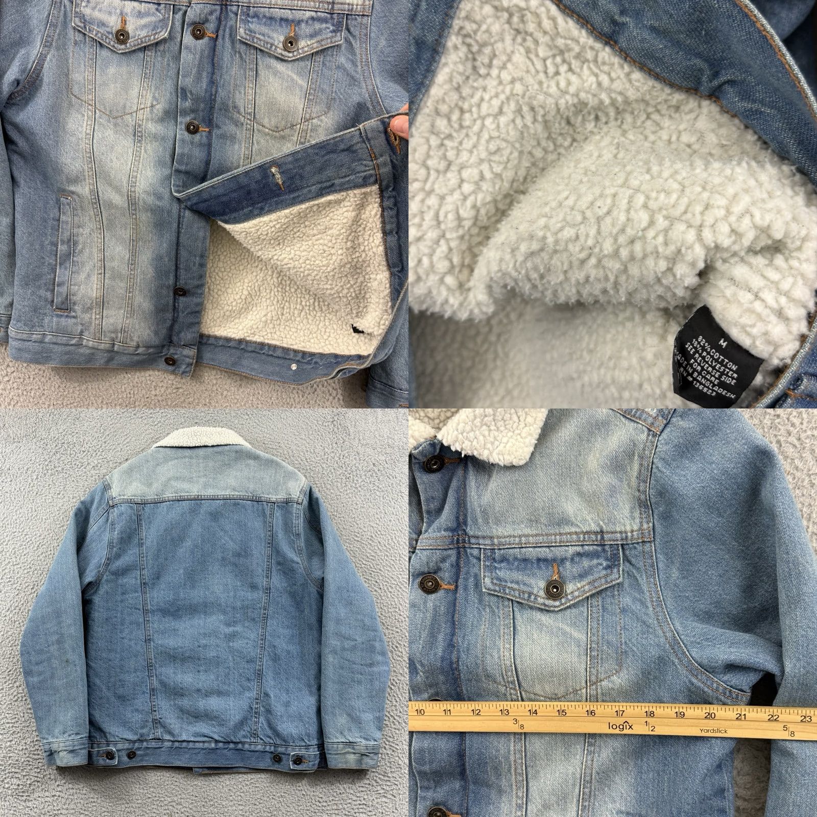 Denime Brooklyn Cloth Jacket Mens Medium Denim Sherpa Lined Trucker Button Outdoor Jacket Size US M / EU 48-50 / 2 - 8 Thumbnail