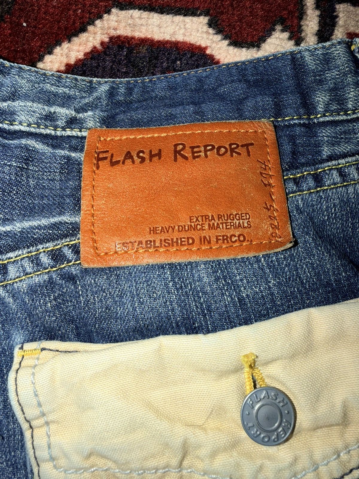 Tornado Mart Flash Report Vintage Fatigue Paint Splash Distressed Denim Size US 32 / EU 48 - 4 Thumbnail