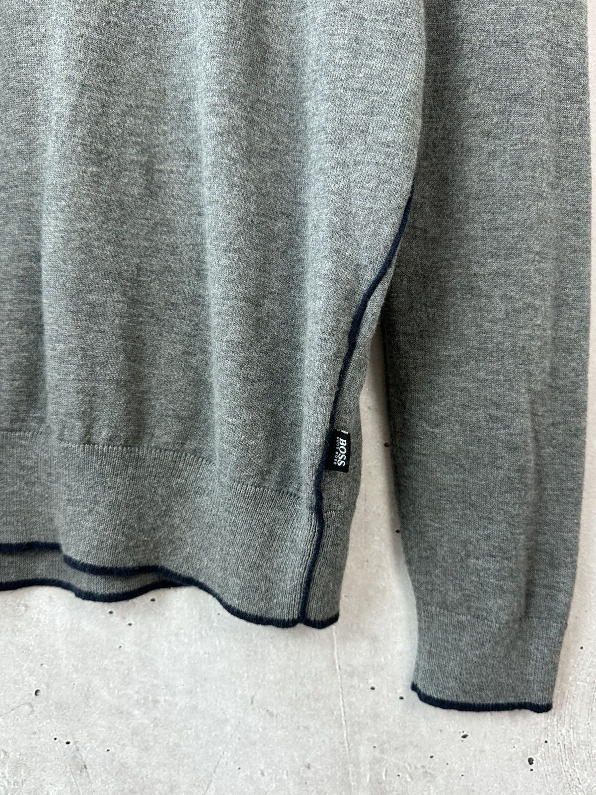 Hugo Boss Hugo Boss Slim Fit Cotton Wool Grey V-neck Sweater Size US XL / EU 56 / 4 - 6 Thumbnail
