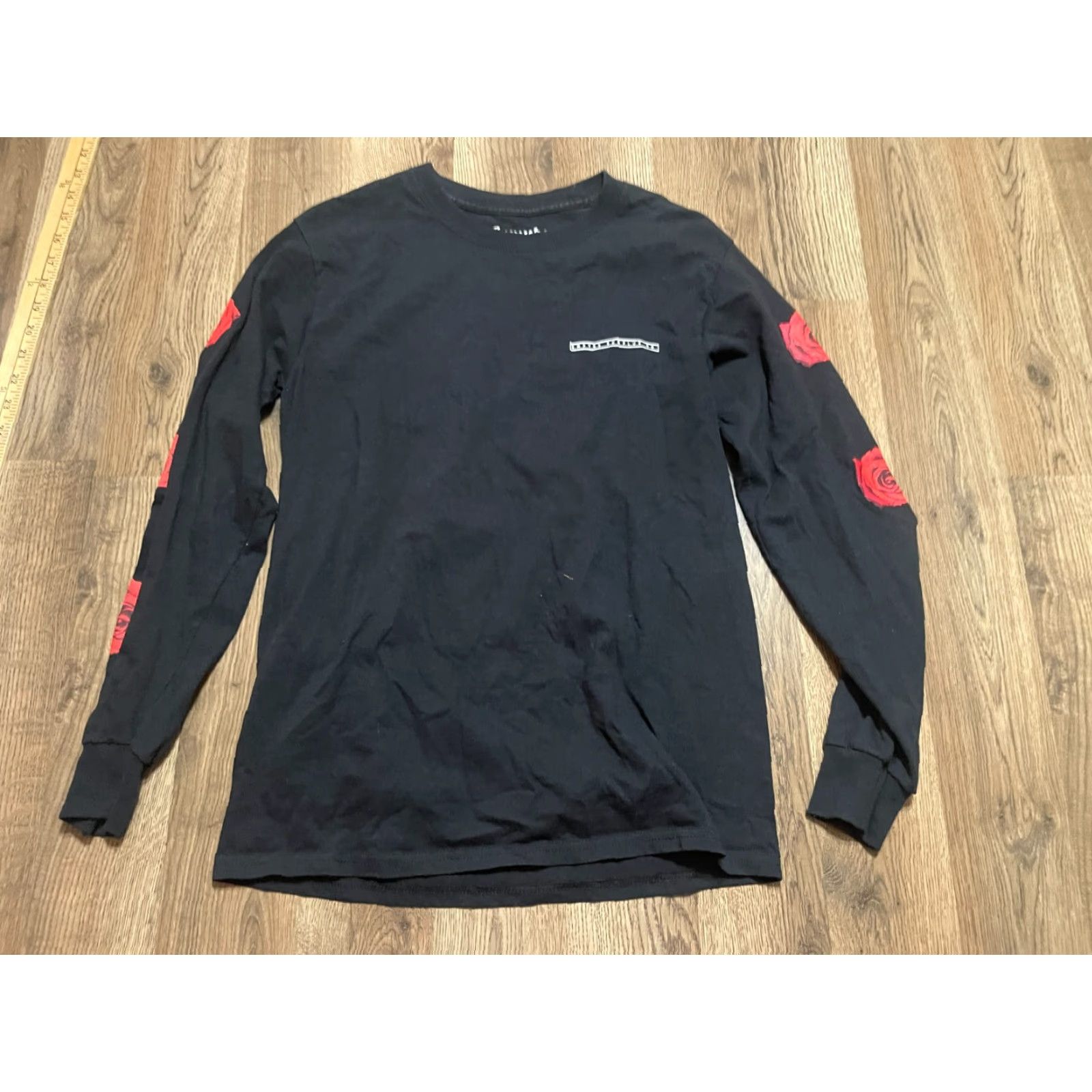 Empyre Empyre Women's Shirt, Small, Black, Red Floral, Long Sleeve, Crew Neck, Casual, Regular, Colorful, Fall Spring Summer, Womens Size S / US 4 / IT 40 - 2 Thumbnail