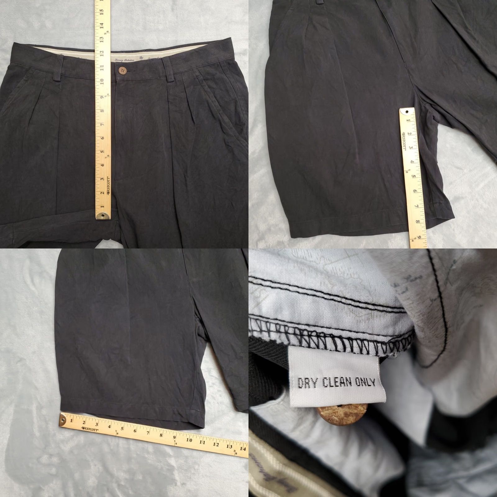 Tommy Bahama Tommy Bahama Shorts Mens 36 Black Pleated 100% Silk Casual Outdoor Chino Golf Size US 36 / EU 52 - 8 Thumbnail