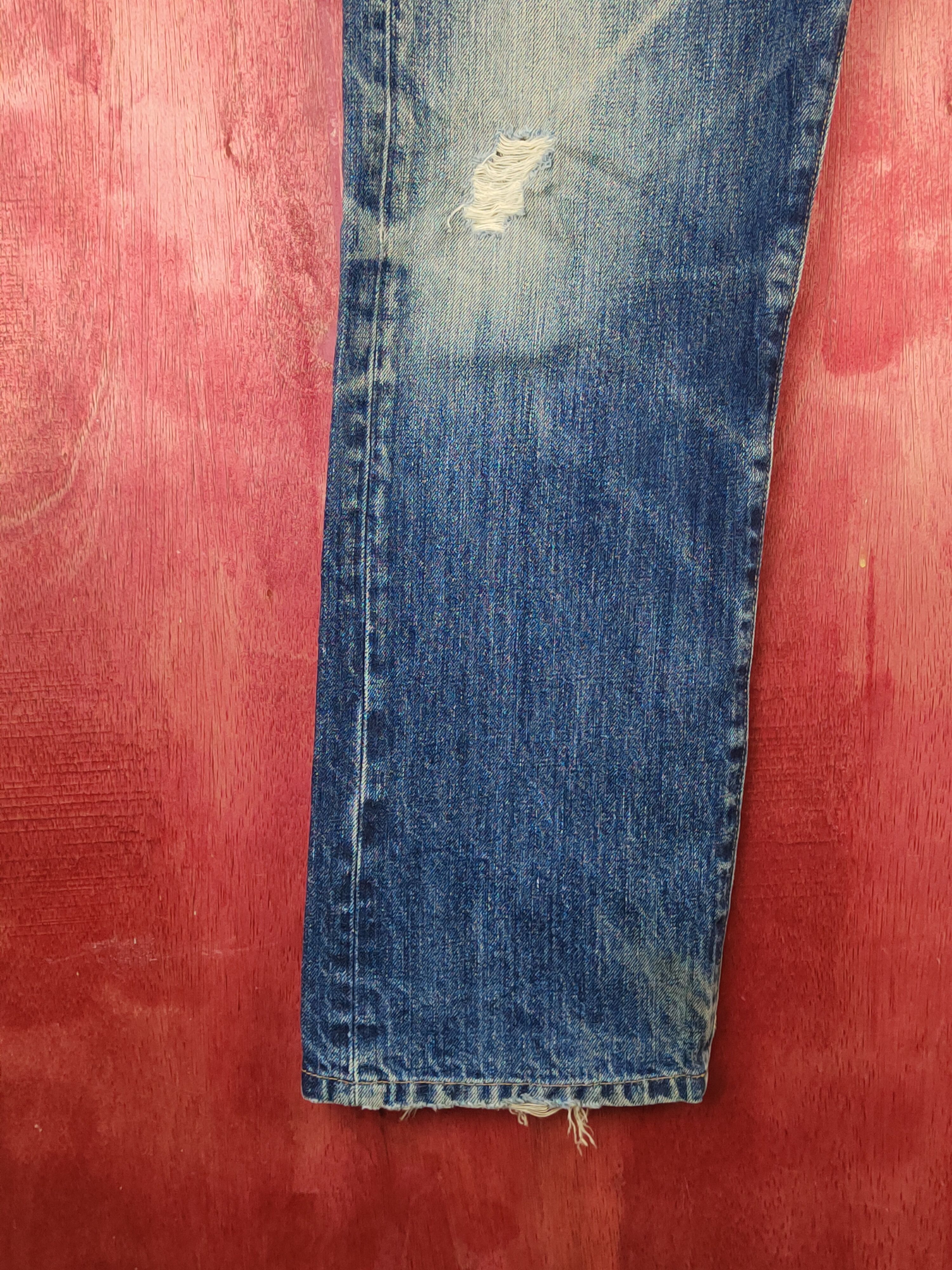 Levi's Levi's Dark Blue Faded Distressed Ripped Jeans #S1647 Size US 34 / EU 50 - 4 Thumbnail