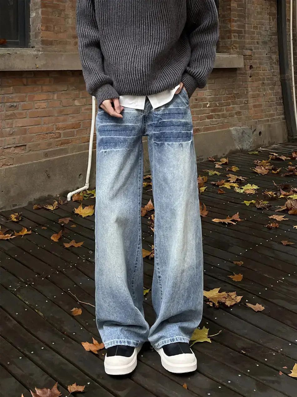 Japanese Brand Retro loose straight leg hip-hop jeans Size US 32 / EU 48 - 1 Thumbnail