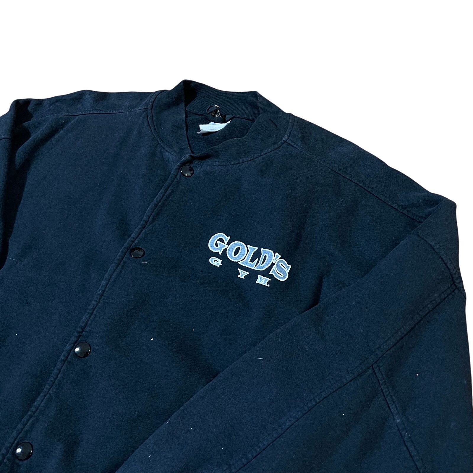 Vintage Vintage 80s Gold's Gym Black Button Up Sweatshirt - Size M Size US M / EU 48-50 / 2 - 5 Thumbnail