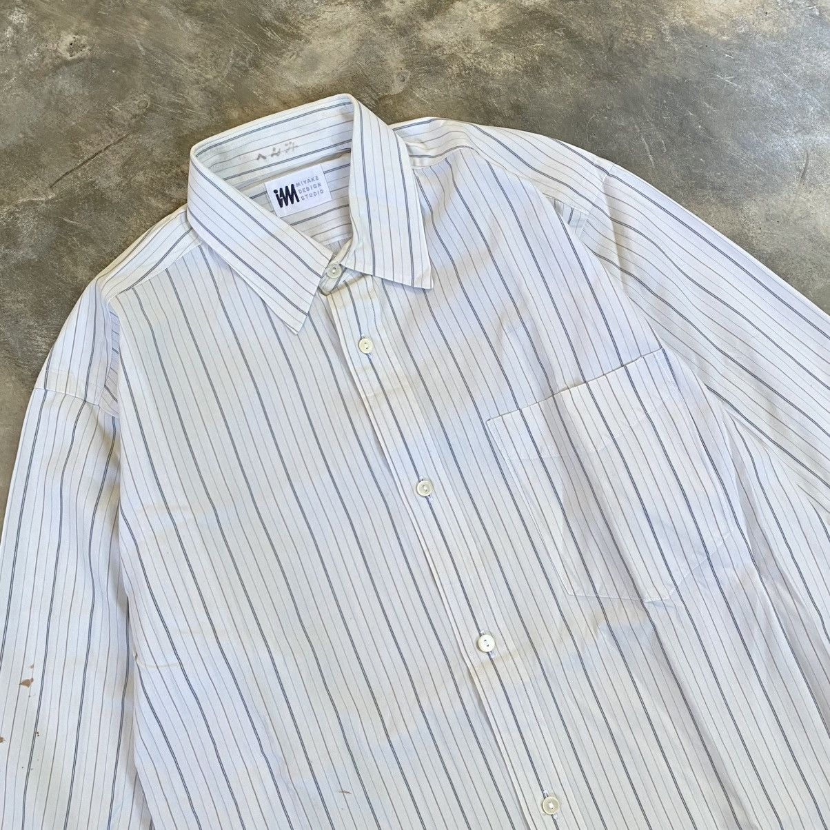 Issey Miyake Vintage Issey Miyake Vertical Stripe Long Sleeve Shirt Size US M / EU 48-50 / 2 - 2 Thumbnail