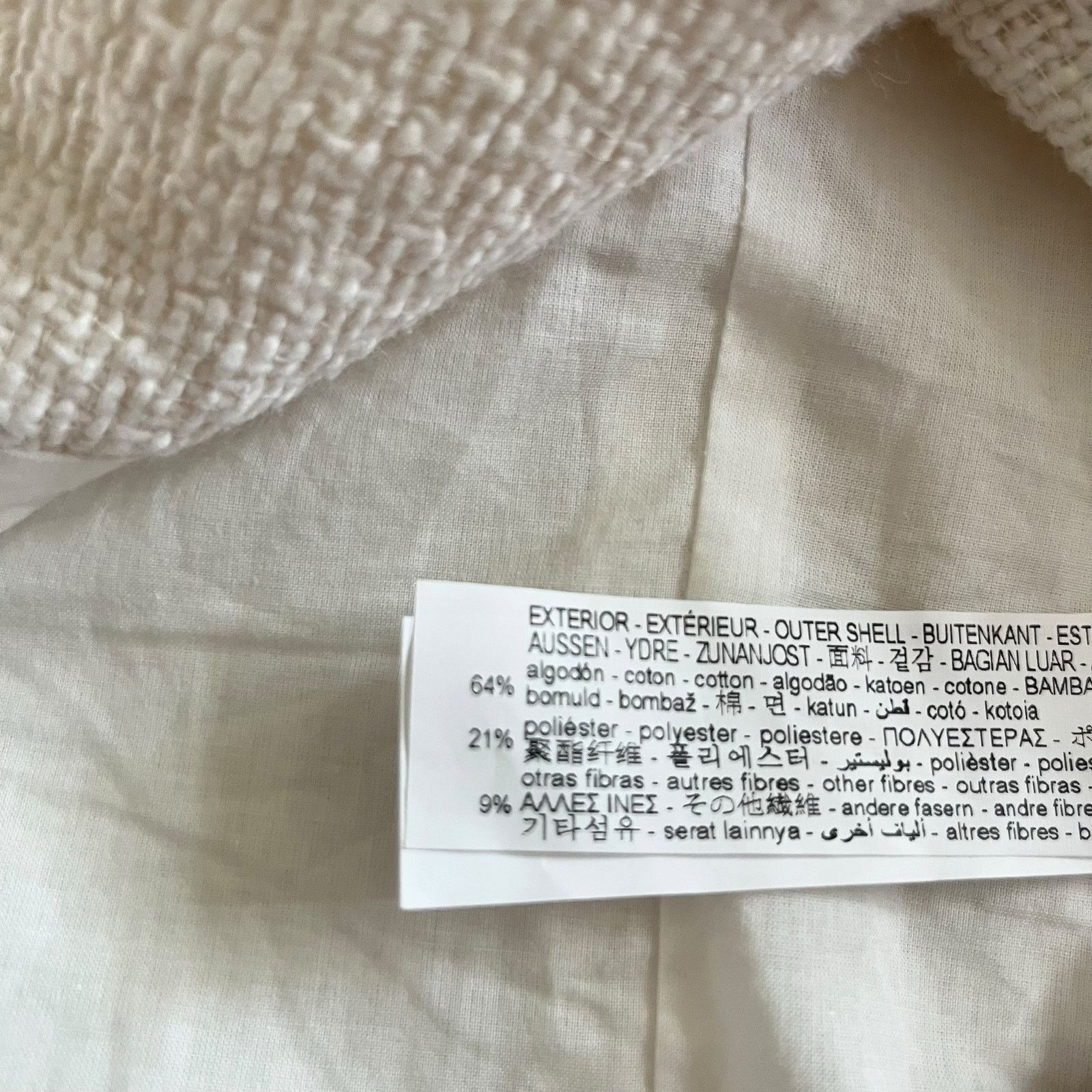 Zara ZARA Pronounced Shoulder Textured Jacket Ecru Cream Size XS / US 0-2 / IT 36-38 - 11 Thumbnail