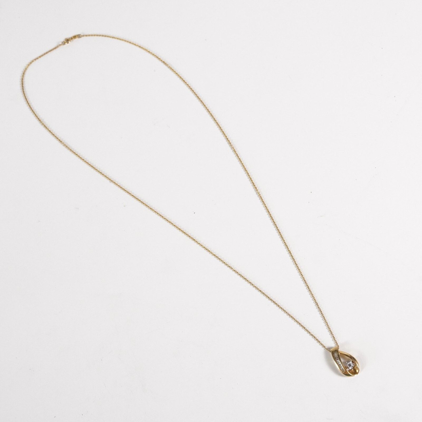 Other 0.2Ct Nat Diamonds Teardrop Pendant Solid 14K Gold Necklace Size ONE SIZE - 2 Thumbnail