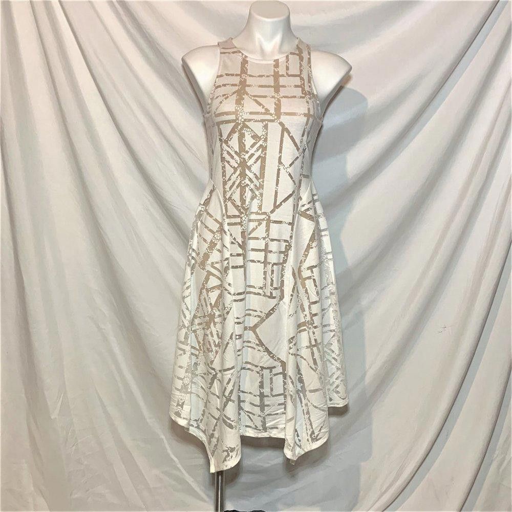 Apt. 9 Apt 9 White Sheer Overlay on Tan Mini Bodycon, XS Size XS / US 0-2 / IT 36-38 - 1 Thumbnail