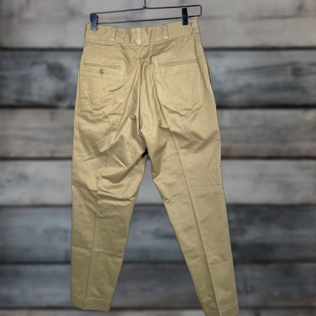 Vintage VINTAGE Tennessee Overall Co. Army Chino Pants Men 28x28 Beige 70s US Military 8.2 oz. Uniform Twill Cotton Straight Front Zip Plaid Pockets Size US 28 / EU 44 - 1 Thumbnail