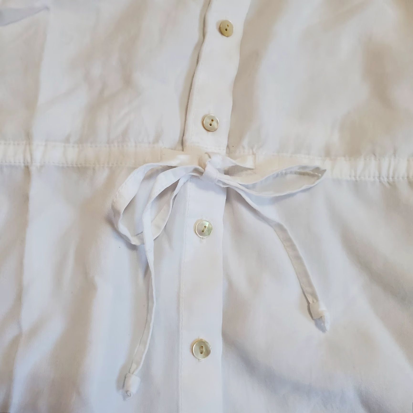 J. Jill J Jill Shirt Dress Women 2X White Tencel Button Front Tie Waist Roll Tab Sleeve Size XXL / US 16-18 / IT 52-54 - 6 Thumbnail