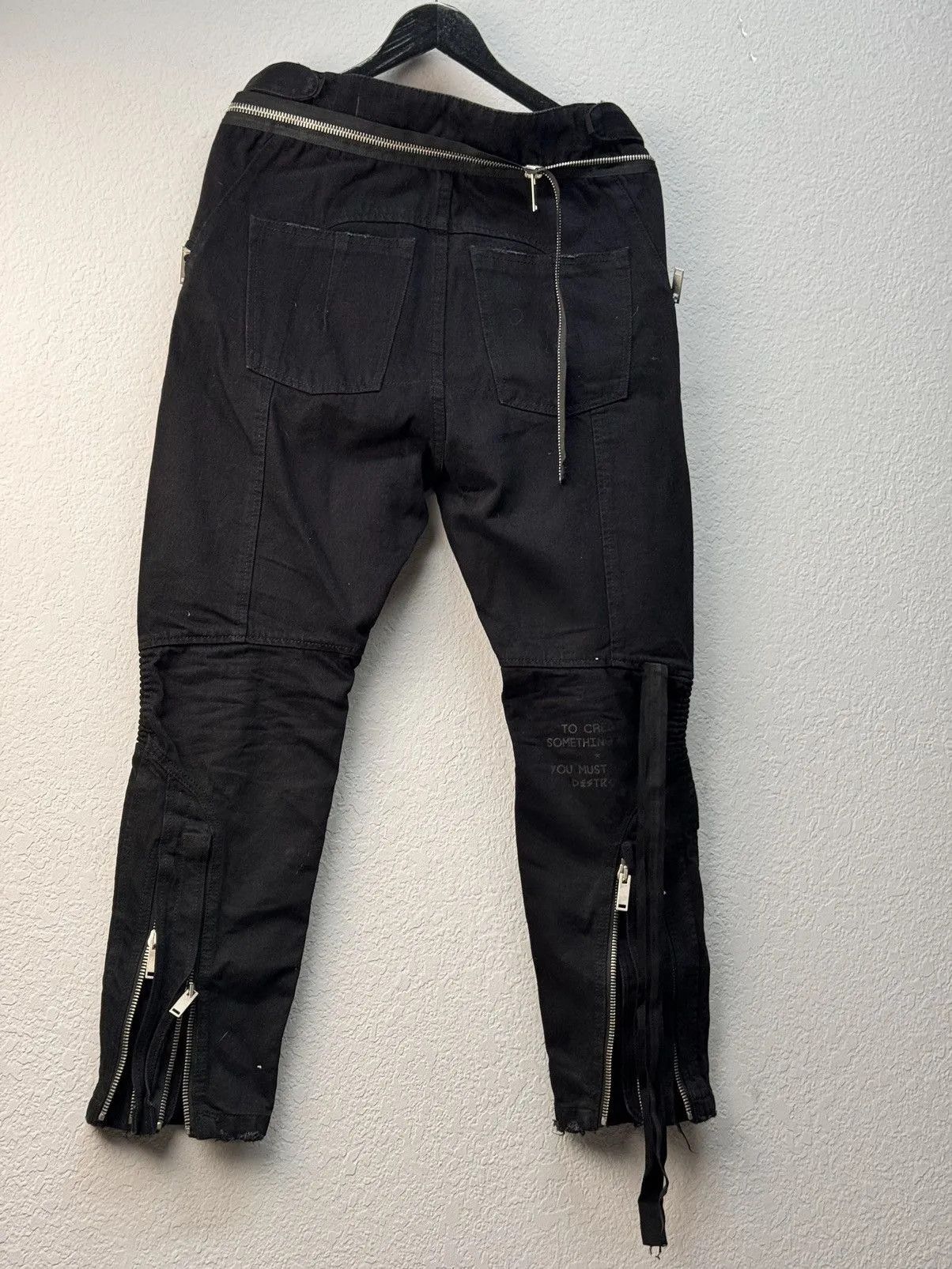 Ben Taverniti Unravel Project BEN TAVERNITI UNRAVEL PROJECT VINTAGE RICK OWENS MOTTO Size US 33 - 3 Thumbnail