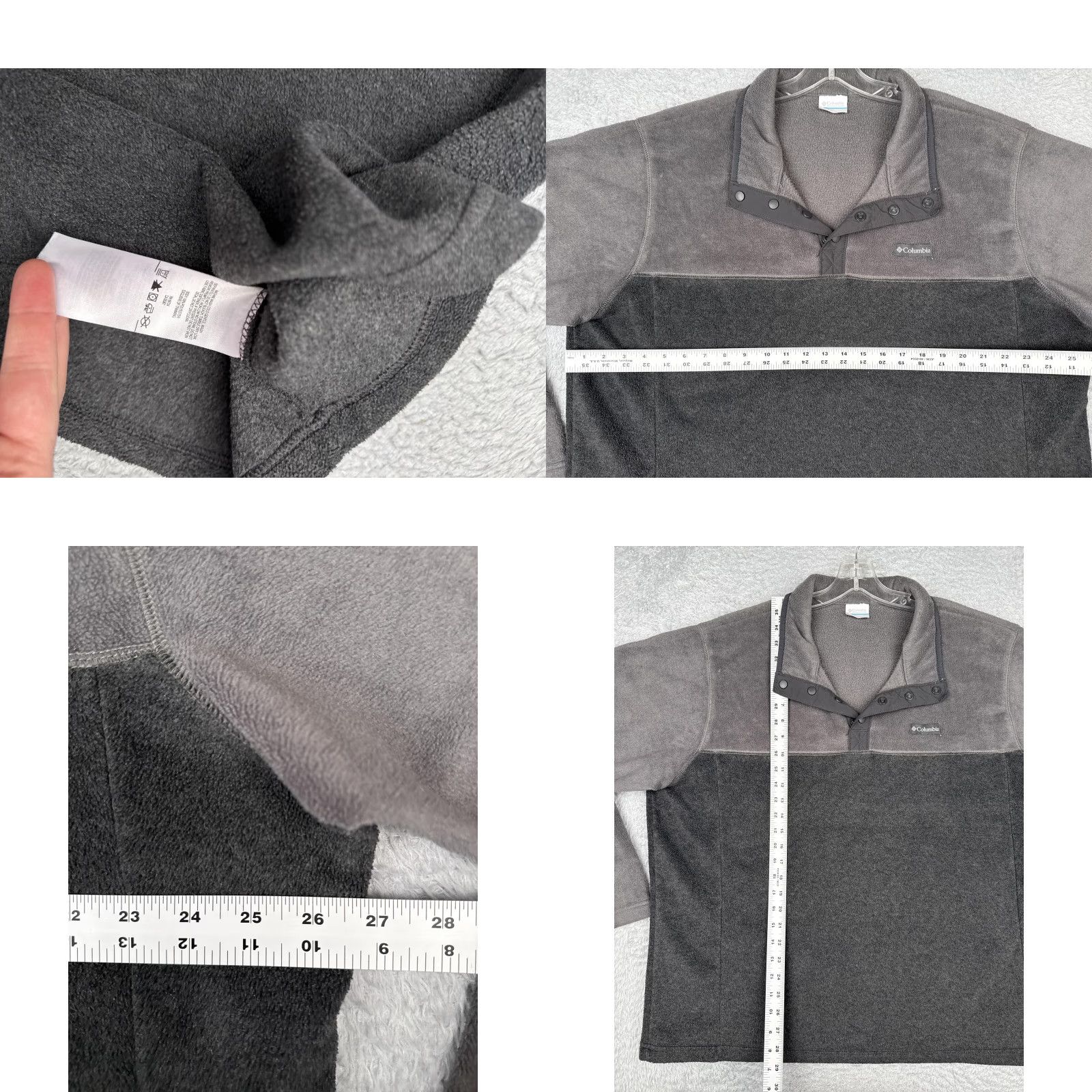 Vintage Columbia Sweatshirt Men 2XL Gray Fleece 1/4 Zip Snap Neck Pullover Outdoor Polyester Shirt Size US XXL / EU 58 / 5 - 8 Thumbnail