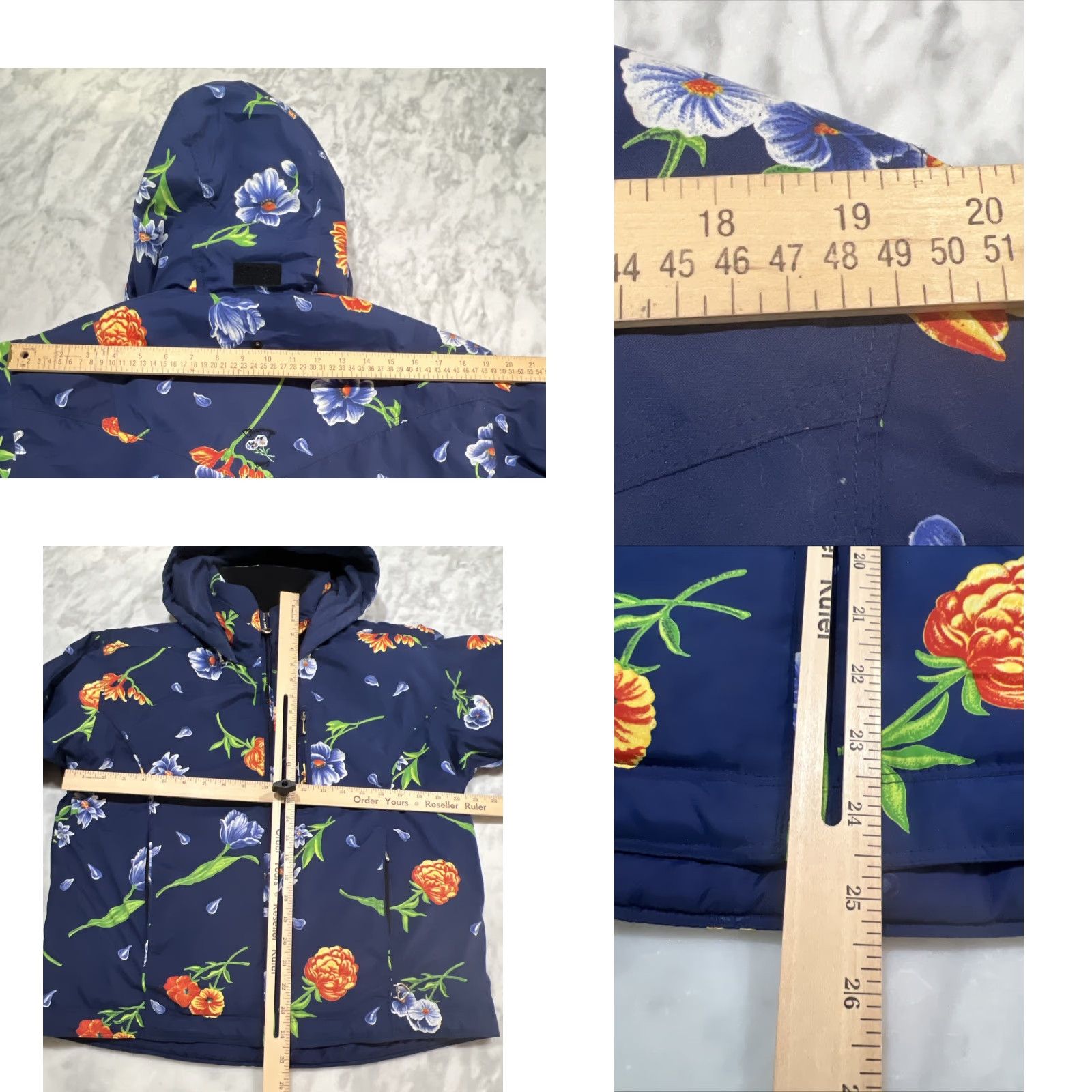 Obermeyer Obermeyer Floral Ski Jacket Womens 10 Style Iris Hood Padded Shoulders Pockets Size L / US 10 / IT 46 - 8 Thumbnail