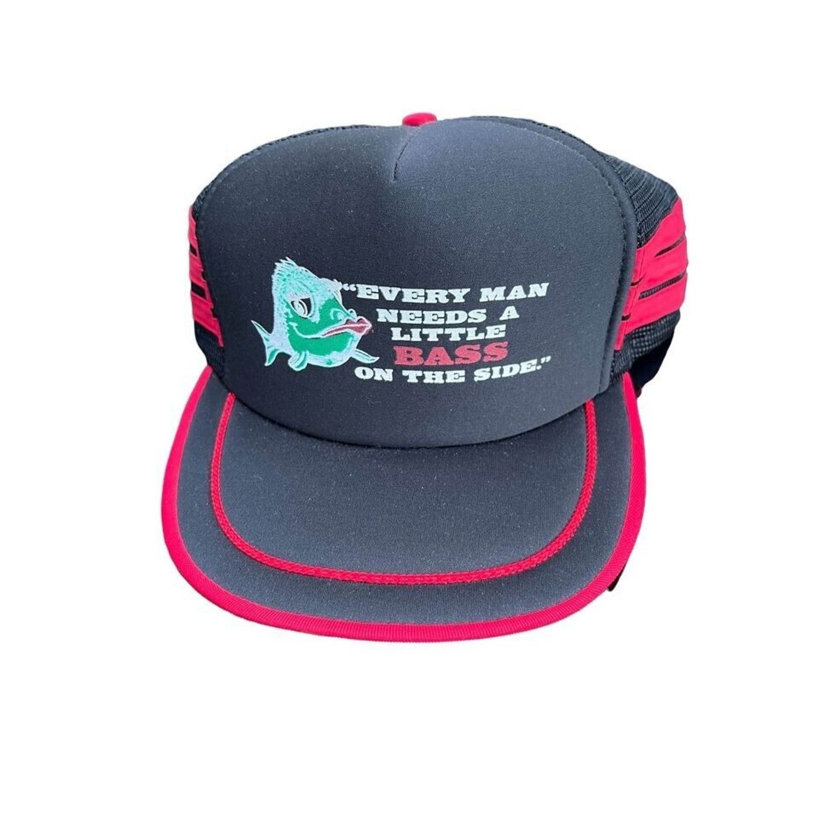 Nissan NWOT Vintage 80s Bass Fishing Trucker Ball Cap Hat OS Size ONE SIZE - 1 Thumbnail