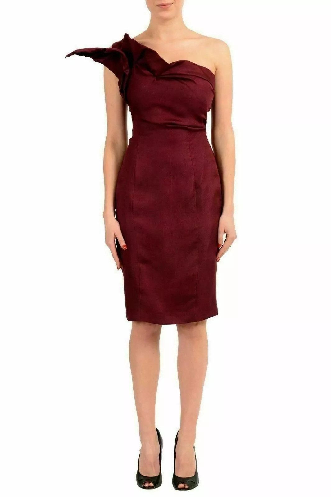 Dsquared2 Dsquared2 Silk One Shoulder Sheath Dress Size S / US 4 / IT 40 - 1 Thumbnail