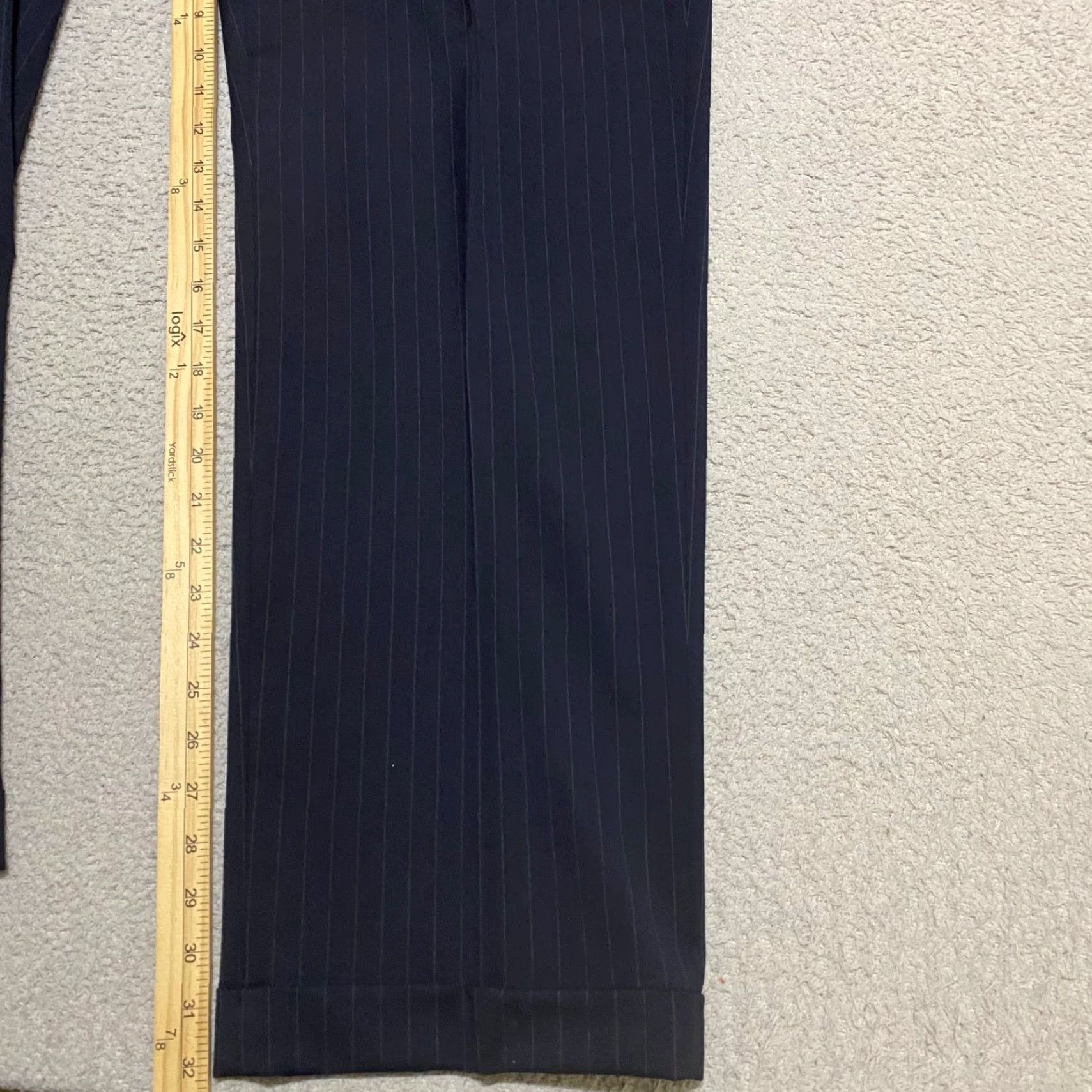 Brooks Brothers Brooks Brothers Dress Pants Striped Blue Wool 35x34 Flat Front Men's Regular Size 35 Straight Pants Size US 35 - 6 Thumbnail