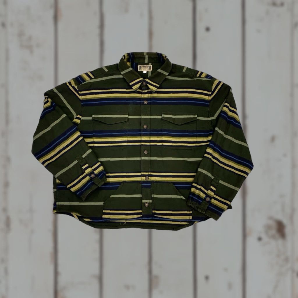 CO Duluth Trading Co Shirt Jacket Womens 2XL Green Flannel Shacket Yellow Pockets Size XXL / US 16-18 / IT 52-54 - 1 Thumbnail