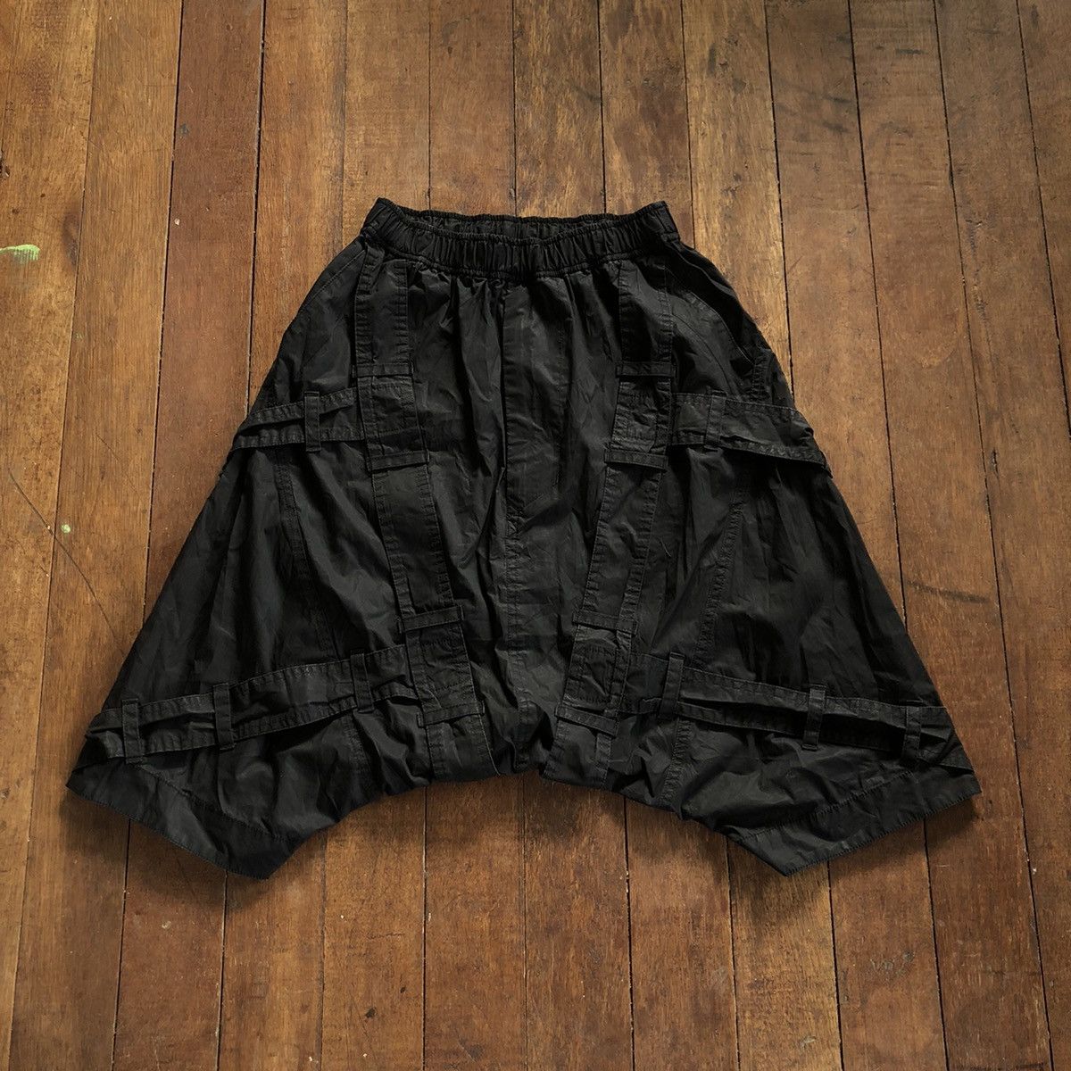 Julius SS22 JULIUS Sarouel Coated Drop Crotch Shorts | Grailed