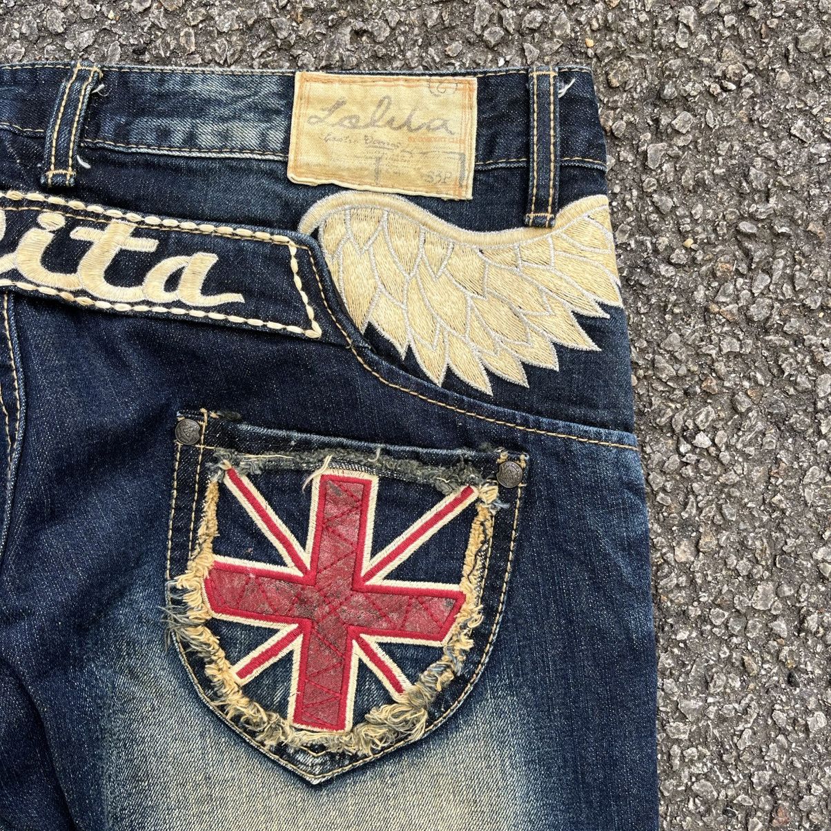 Hysteric Glamour Lolita Jeans Clawmark Wing Styled Low Rise Faded Denim Pants Size US 32 / EU 48 - 13 Thumbnail