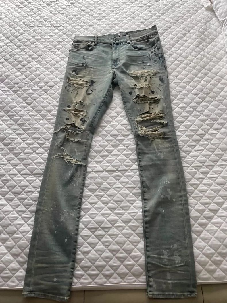 Amiri Amiri Blue Diamond Baseplate jeans Size US 33 - 1 Thumbnail