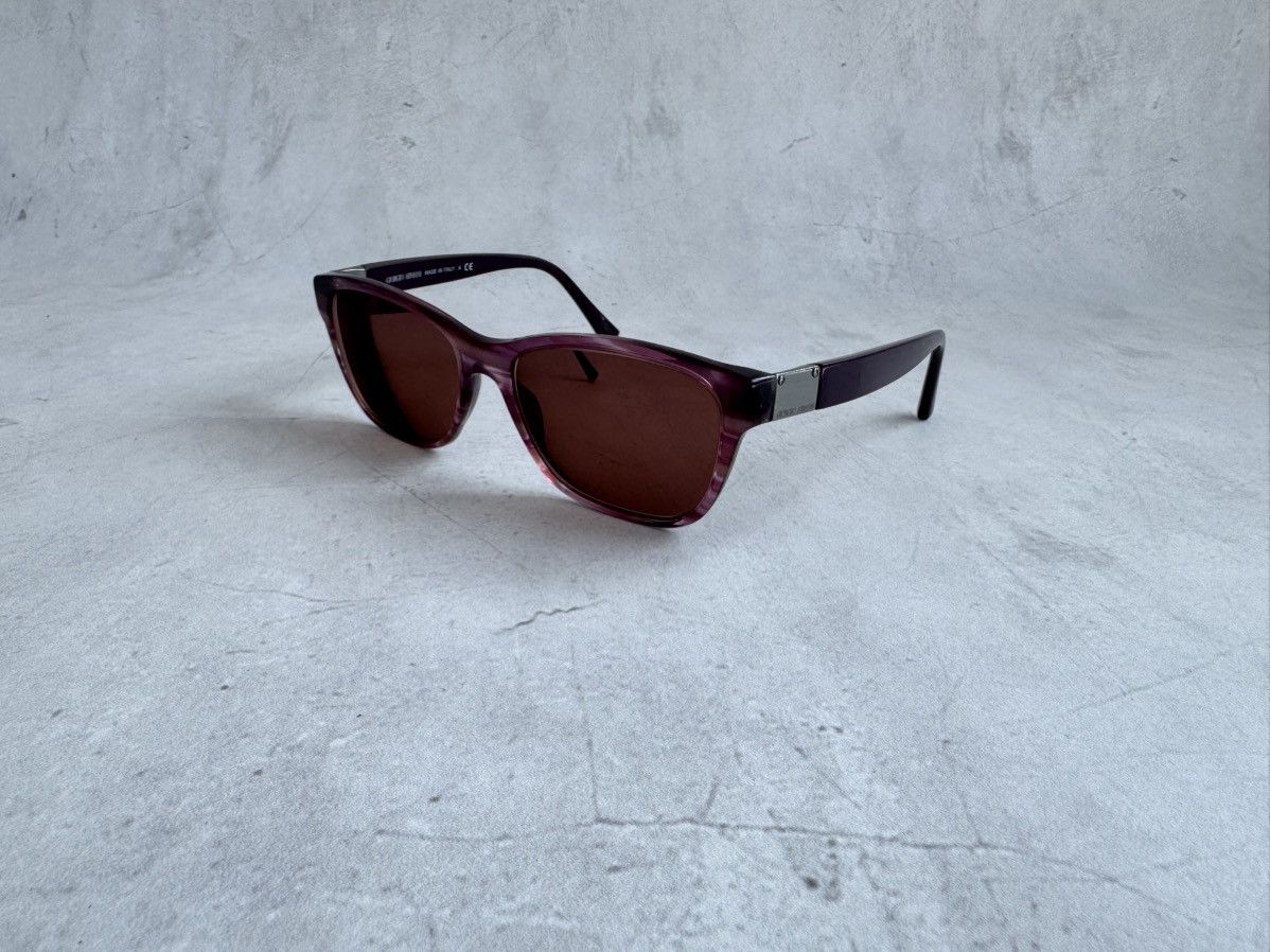 Giorgio Armani Glasses Purple Frame Brown Lens Vintage