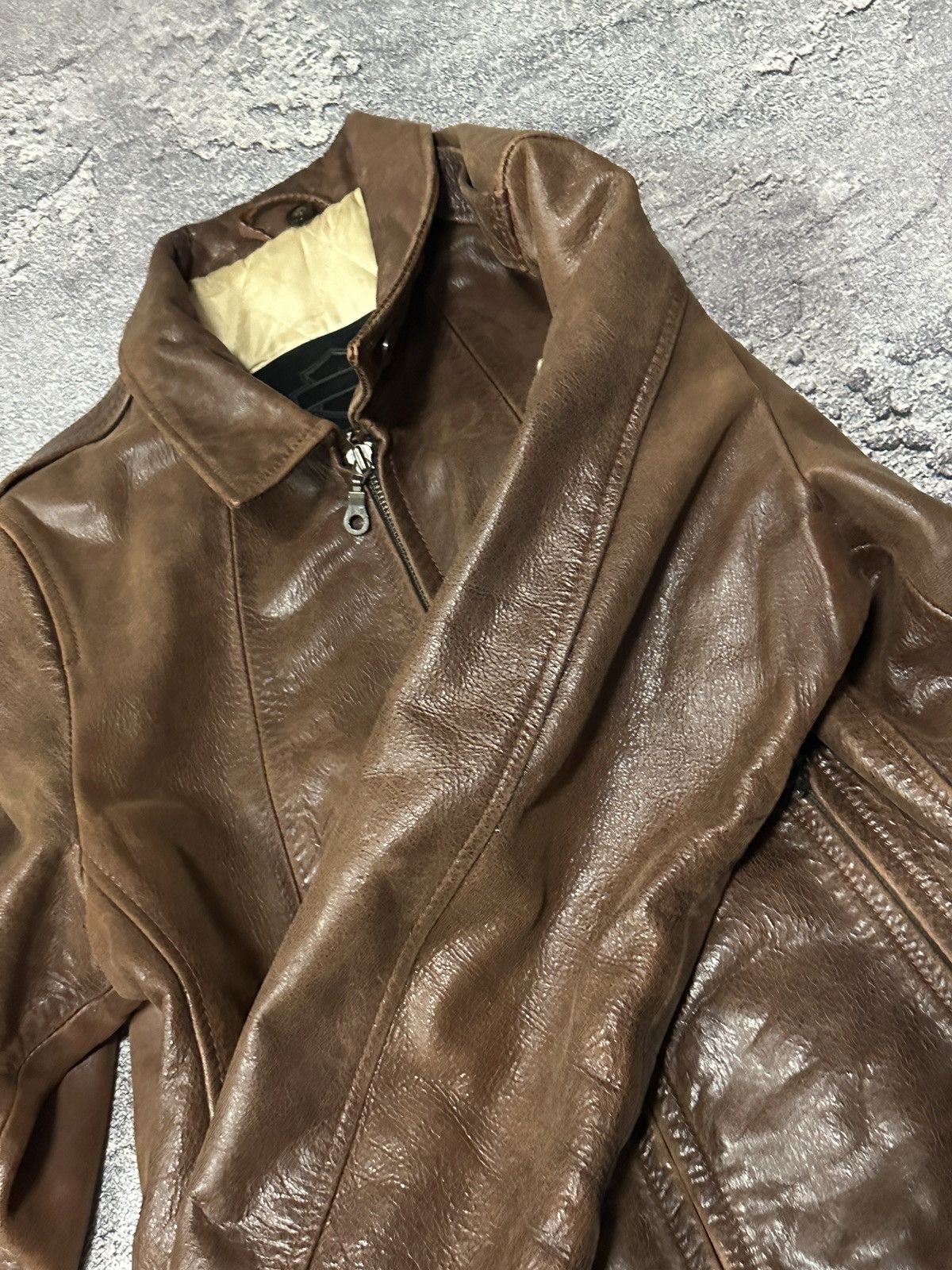 Harley Davidson Vintage Harley Davidson Heavy Leather Biker Jacket Brown L Size US L / EU 52-54 / 3 - 20 Thumbnail