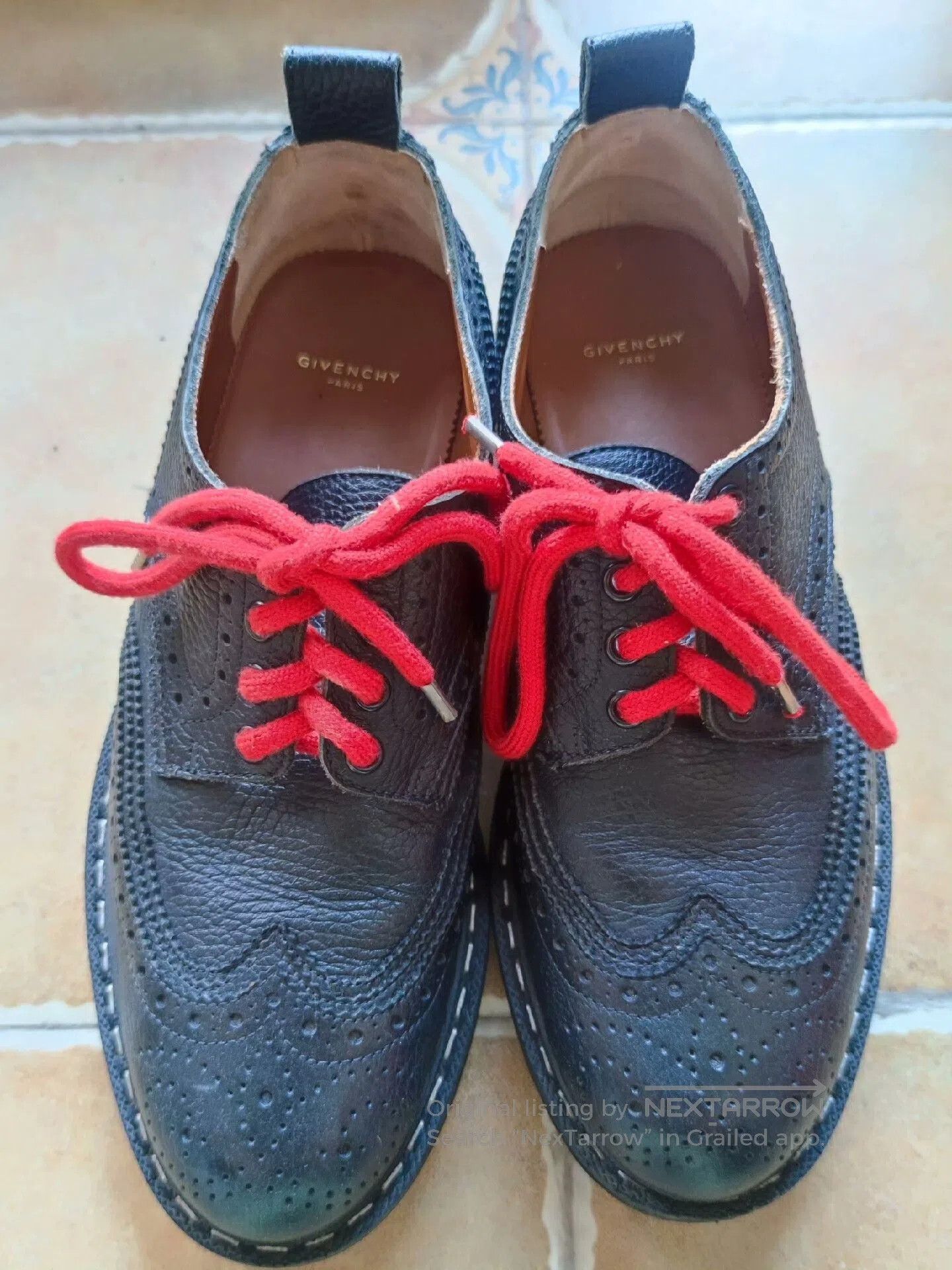 Givenchy Givenchy Black Red Derby Shoes. Size US 6 / EU 39 - 1 Thumbnail