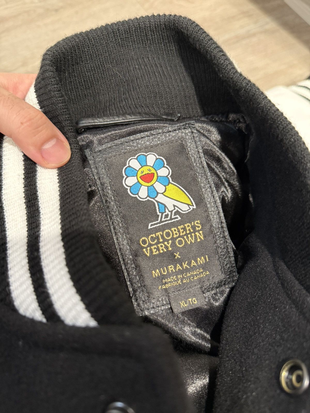 October's Very Own × Takashi Murakami OVO Murakami Black Varsity Jacket Size US XL / EU 56 / 4 - 6 Thumbnail