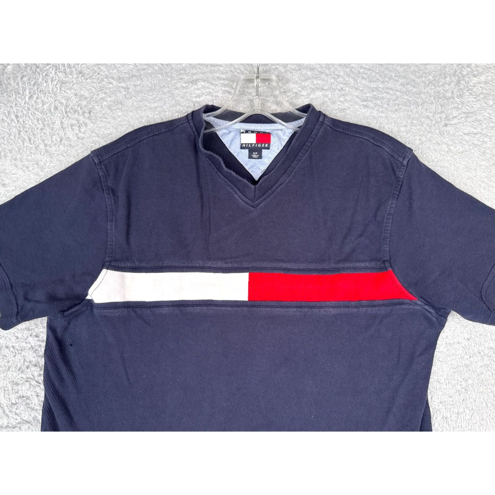 Tommy Hilfiger Tommy Hilfiger Shirt Adult Small Blue Short Sleeve V-Neck 100% Cotton Size US L / EU 52-54 / 3 - 4 Thumbnail